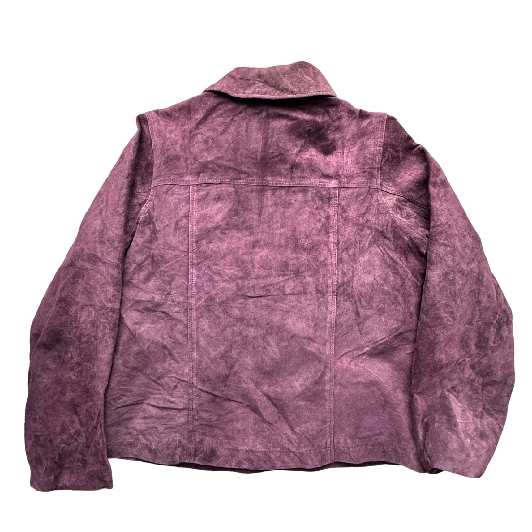 Vintage VINTAGE Brandon Thomas Suede Leather Jacket Womens Medium Purple Lined Bomber Jacket Size M / US 6-8 / IT 42-44 - 2 Thumbnail
