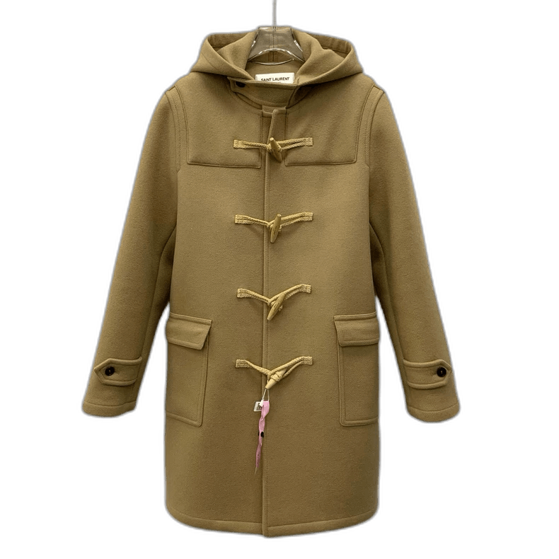 Saint Laurent Paris Saint Laurent Brown Wool Hooded Coat-2506 Size L / US 10 / IT 46 - 1 Thumbnail