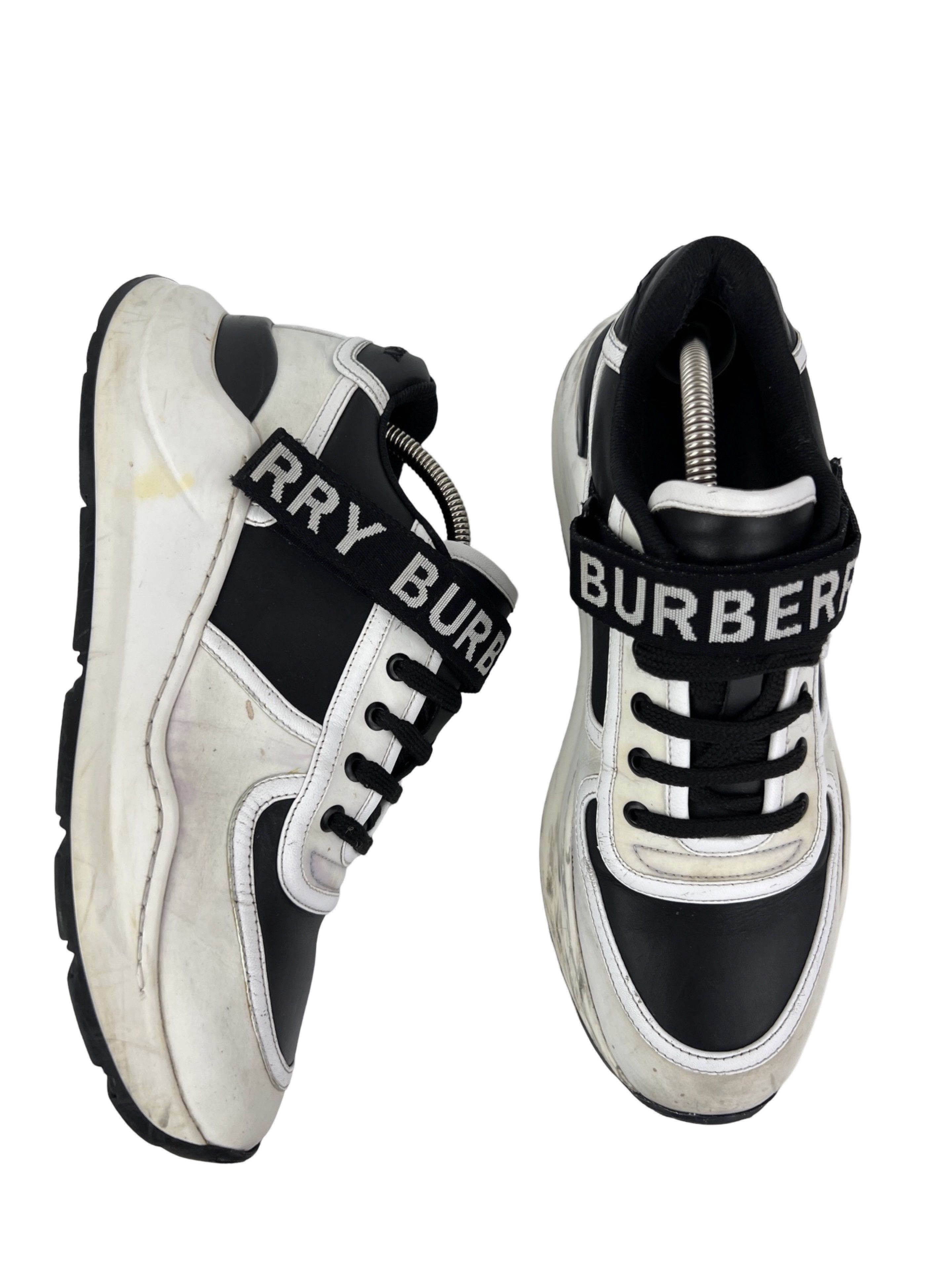 Burberry Burberry Leather Low Top Heavy Chunky Sneakers Spell Logo Size US 8 / EU 41 - 1 Thumbnail