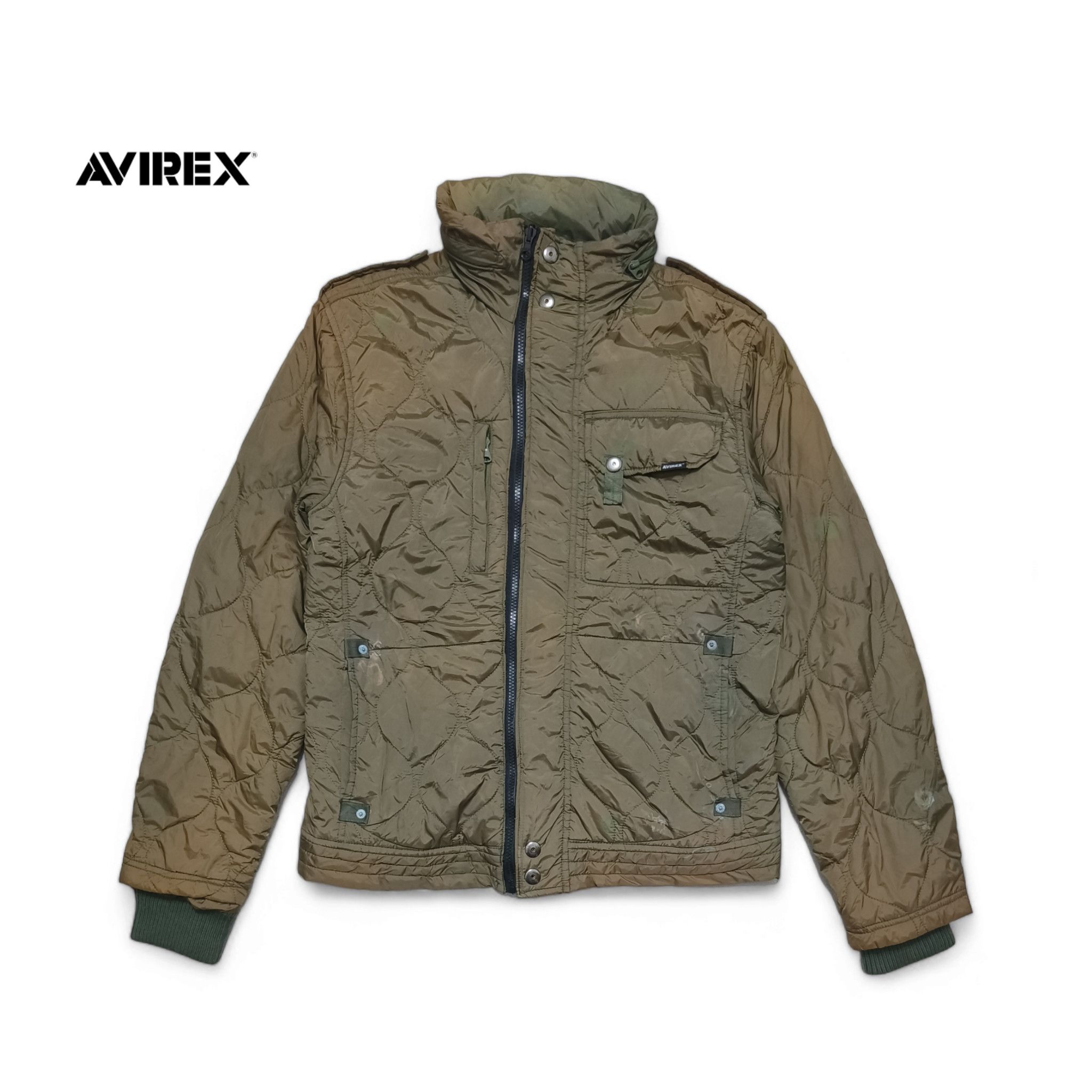 Avirex Vintage Avirex Military USA Natural Sun Faded Flight Jacket Size US L / EU 52-54 / 3 - 2 Thumbnail