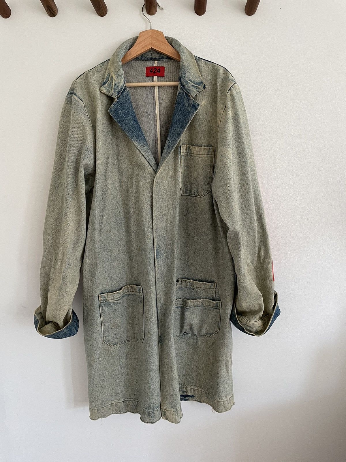 image of 424 On Fairfax 424 Denim Jacket in Blue, Men's (Size Medium)