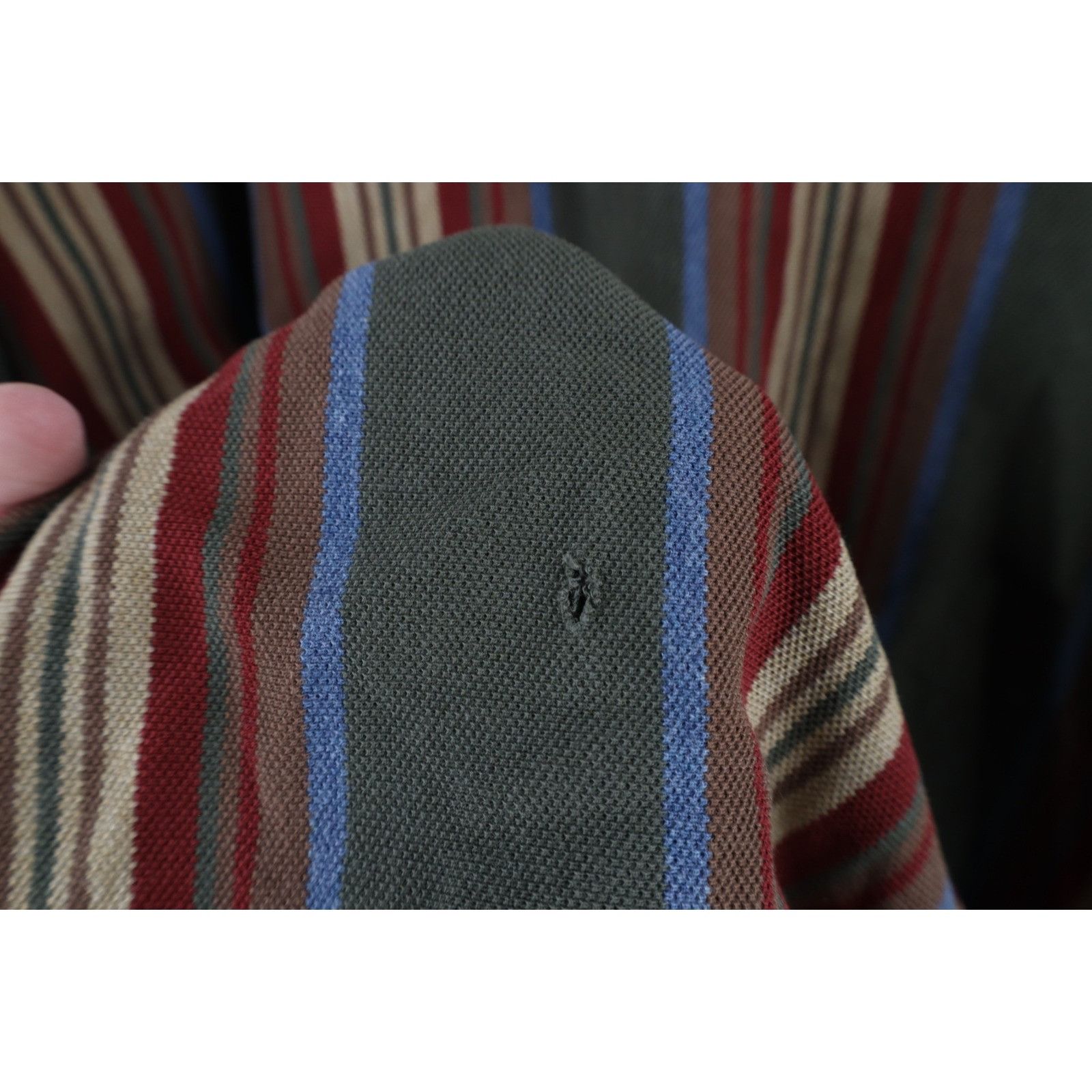 Tommy Hilfiger × Vintage Vintage 90s Tommy Hilfiger Distressed Rainbow Striped Polo Size US XL / EU 56 / 4 - 5 Thumbnail