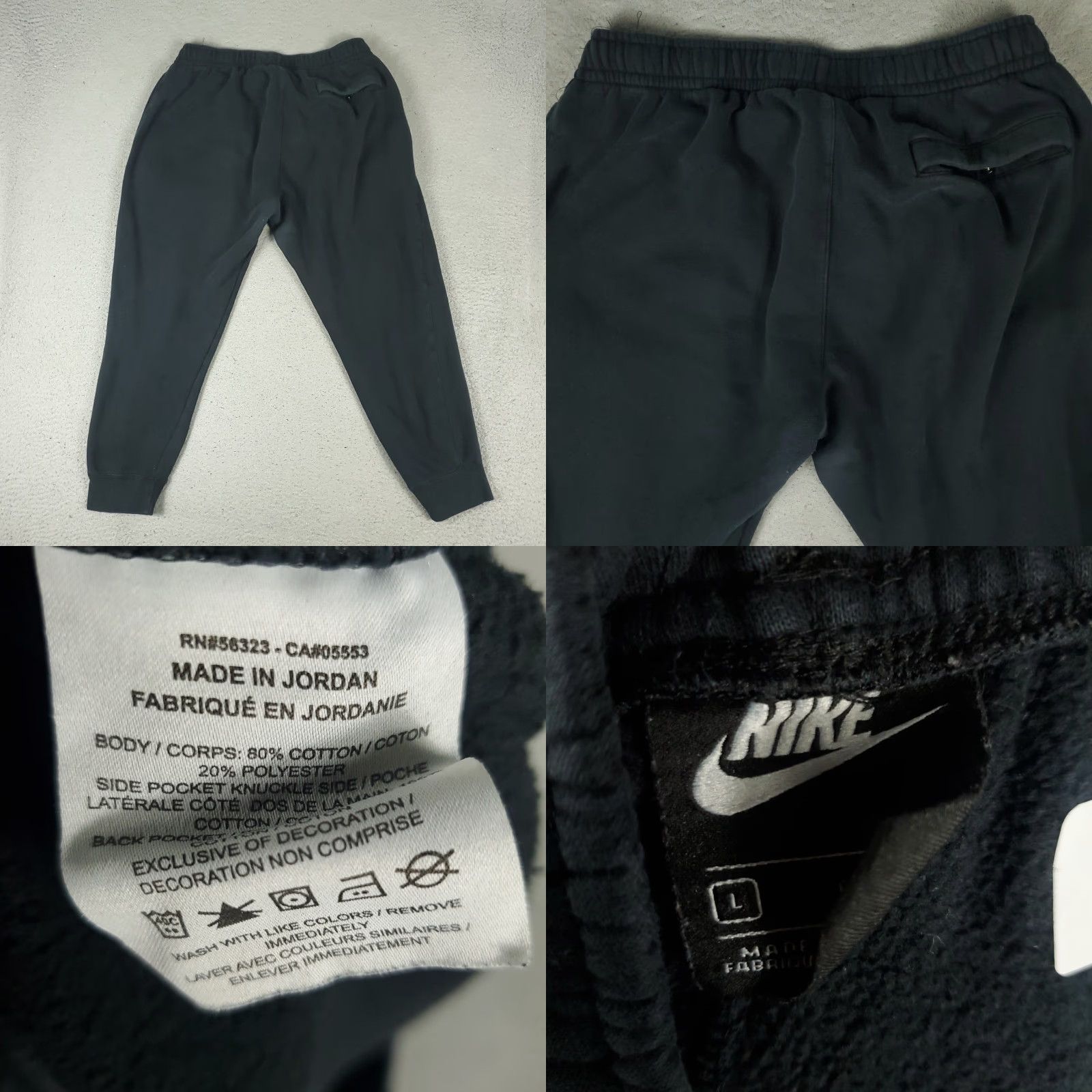 Nike Nike Mens Large Black Fleece Sweatpants Swoosh Joggers Pants/Activewear/Workout Size US 33 - 8 Thumbnail