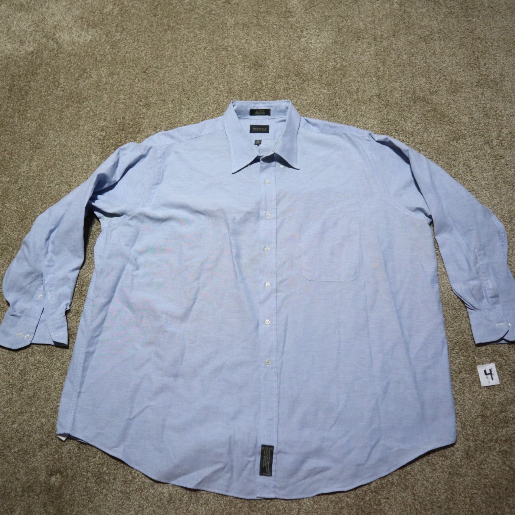 LLOYD Alexander Lloyd Blue Button-Up Shirt Men's Size 20 34 / 35 Shirt Cotton Striped Button-Up Blue 20 Mens Size US XXL / EU 58 / 5 - 3 Thumbnail