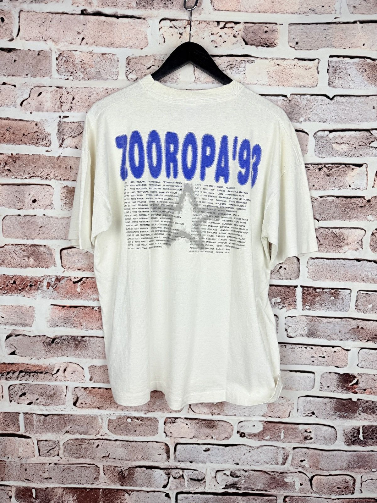 Vintage Very rare Vintage Zooropa 1993 single stitch tee t-shirt Size US XL / EU 56 / 4 - 8 Thumbnail