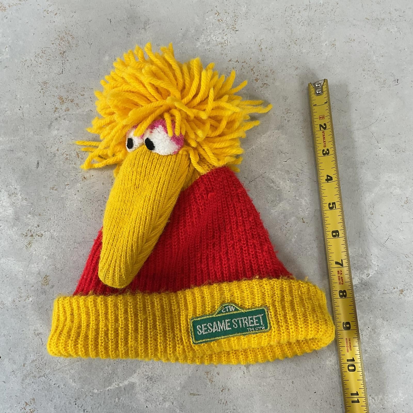 Designer Vintage 80's Sesame Street big bird kids winter beanie hat Size ONE SIZE - 4 Thumbnail
