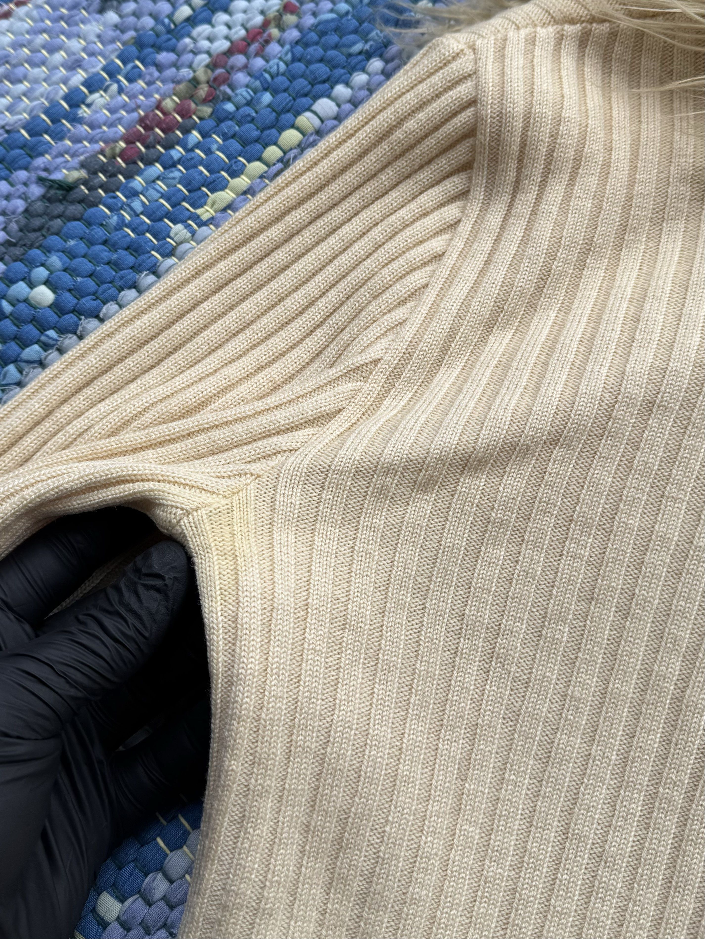 Vintage Vintage Ribbed Sweater With Faux Fur Details A608(790)D15 Size M / US 6-8 / IT 42-44 - 5 Thumbnail