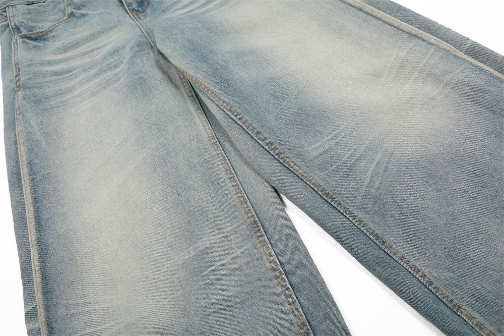 Jean Punk washed gradient men's loose wide-leg jeans y2k Size US 32 / EU 48 - 6 Thumbnail