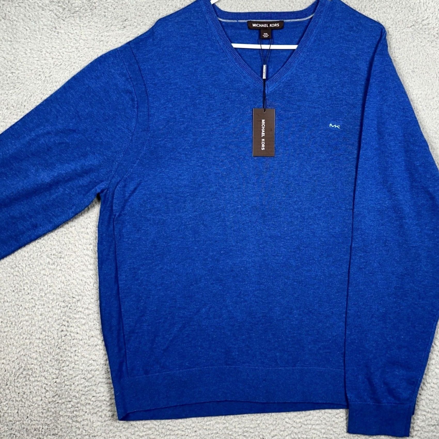 Michael Kors VINTAGE? No — Michael Kors Sweater Knit Mens 2XL Blue V-Neck Pullover Casual Long Sleeve Size US XXL / EU 58 / 5 - 2 Thumbnail