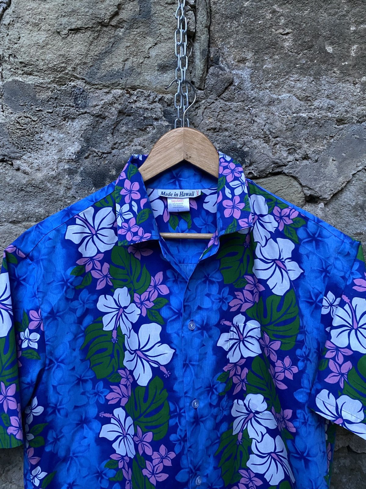 Vintage Blue Vintage Hawaiian Short Sleeve Shirt Floral Leaves Size US L / EU 52-54 / 3 - 2 Thumbnail