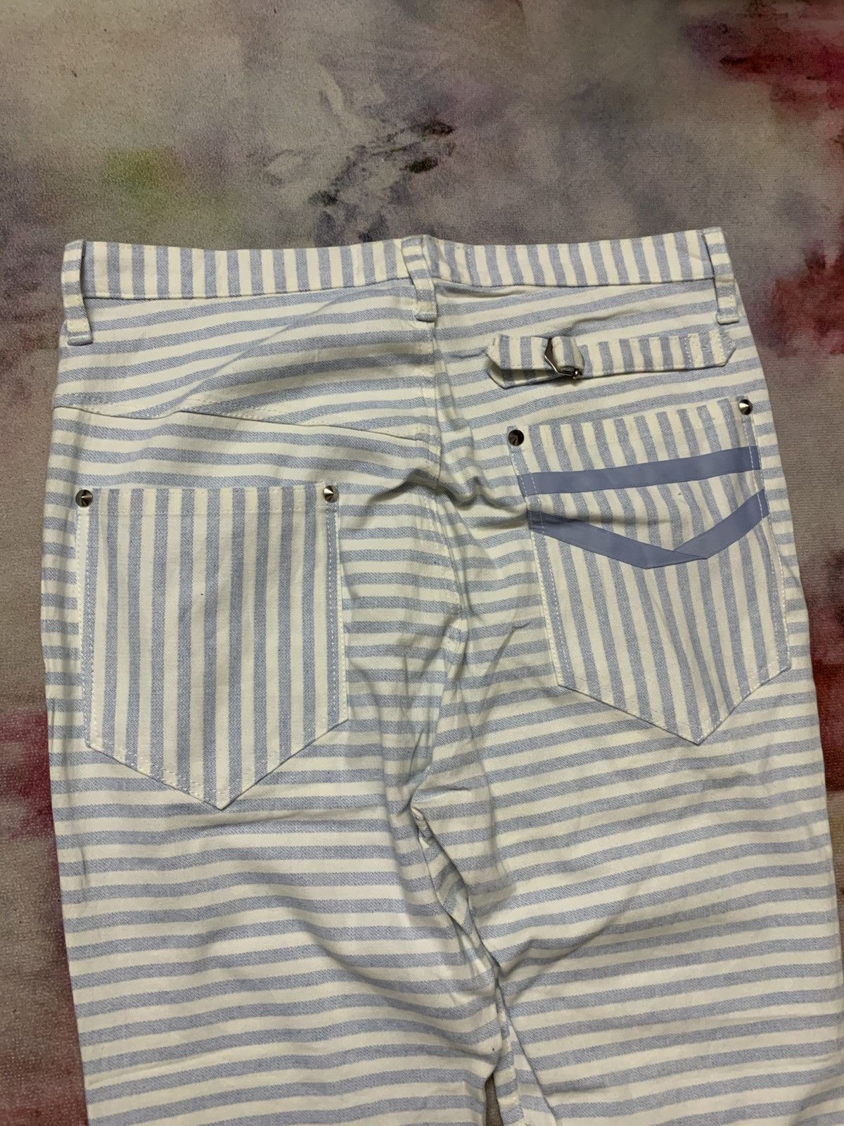 A.F.F.A. MILK BOY Prisoner Stripes Slim Fit Pants Ura-Harajuku Punk Size US 31 - 9 Thumbnail