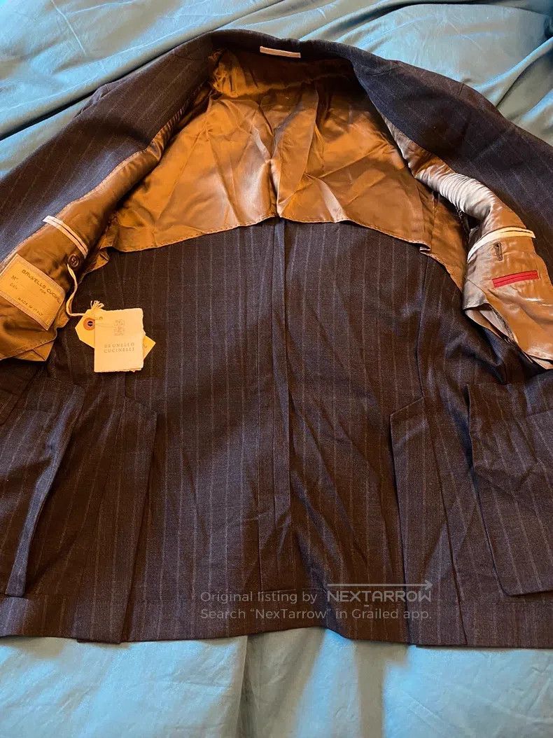 Brunello Cucinelli Brunello Cucinelli Double-breasted suit jacket, 99% virgin Size 50L - 7 Thumbnail