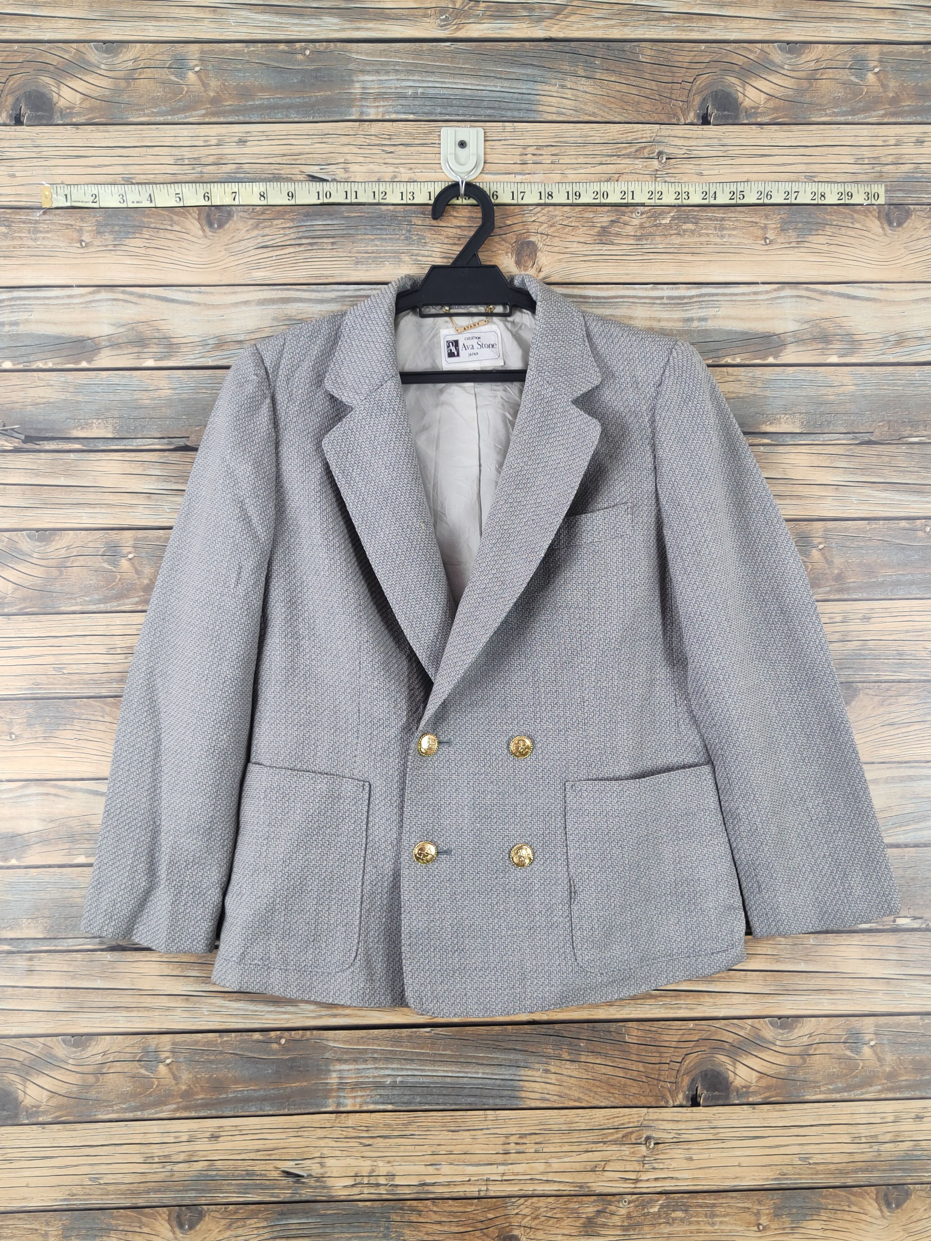 Japanese Brand × Vintage Rare Design 💥 Ava Stone-Lanapon Gray Blazers Size S / US 4 / IT 40 - 1 Thumbnail