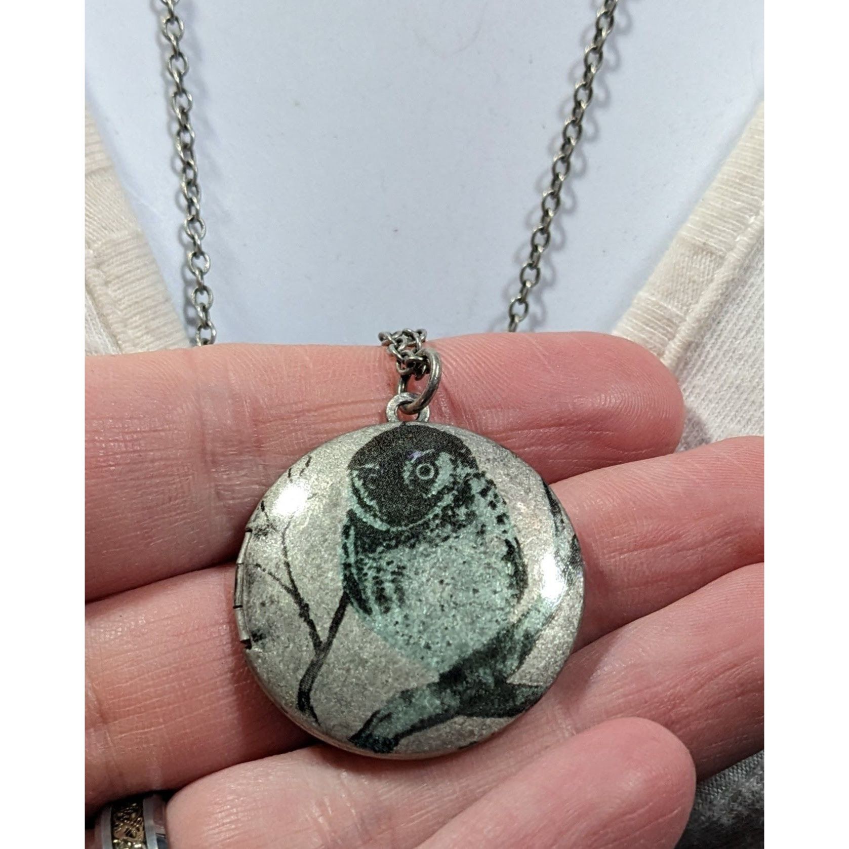 Other Nature Themed Owl Front Silver Tone Locket Necklace Size ONE SIZE - 2 Thumbnail