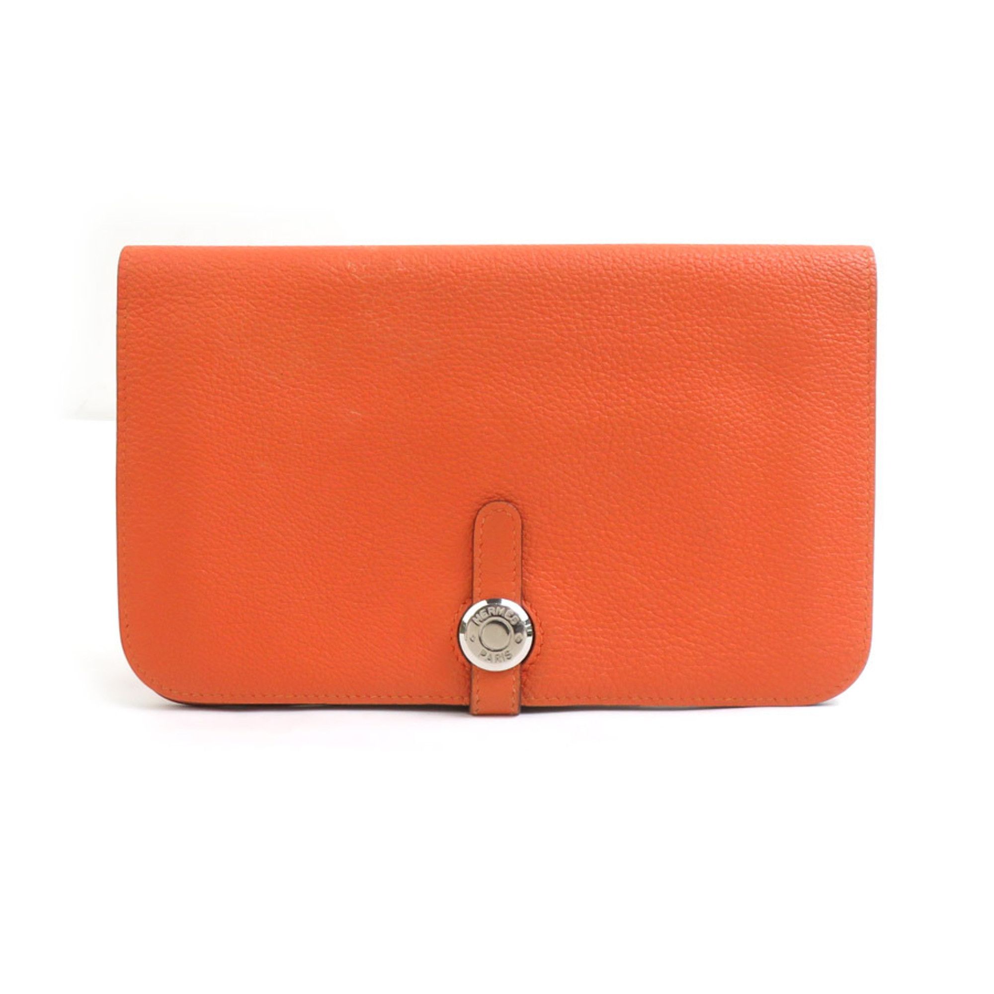 Hermes Hermes Hermès Dogon GM Leather Long Wallet in Orange and Silver, Men's, e60978a Size ONE SIZE - 1 Thumbnail