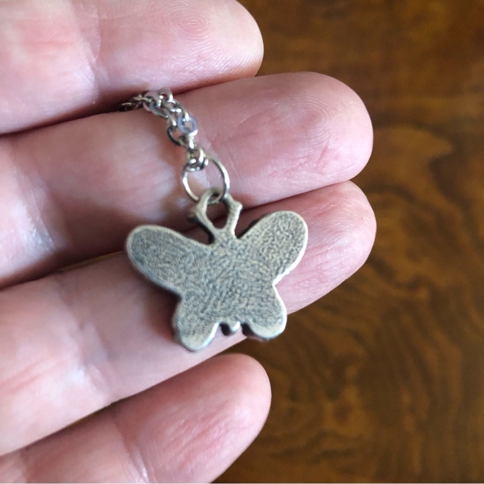 Vintage Vintage bubble butterfly pendant on chain necklace Size ONE SIZE - 10 Thumbnail