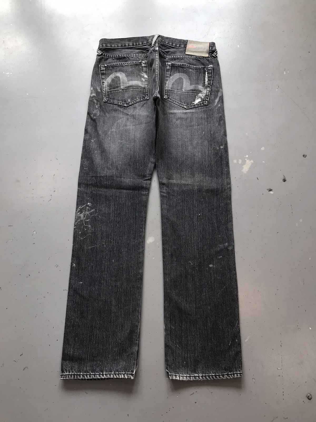 Japanese Brand × Vintage Vintage Evisu inspired salvage paint splatter skinny denim Size US 32 / EU 48 - 2 Thumbnail