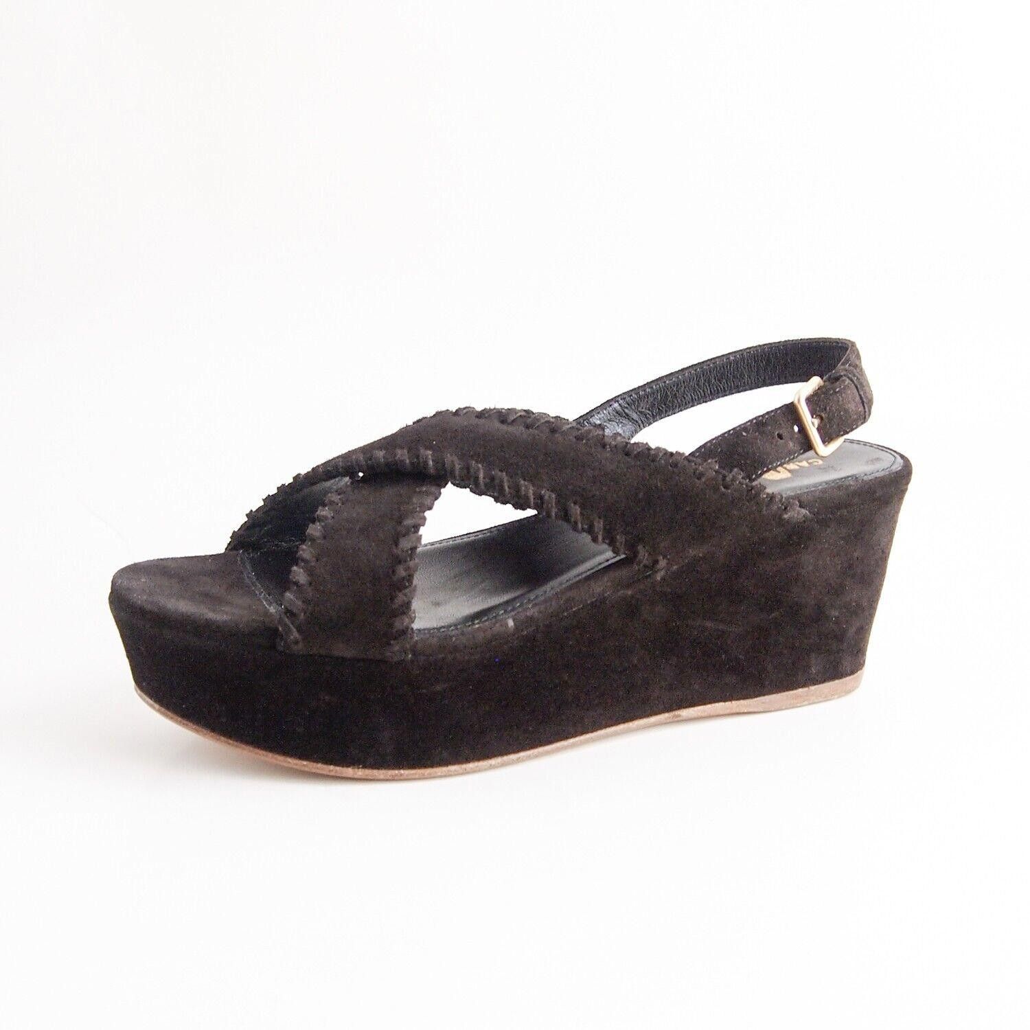 Car Shoe Car Shoe by Prada Wedge Sandals Brown Suede Size US 9 EU 39 Size US 9 / IT 39 - 1 Thumbnail