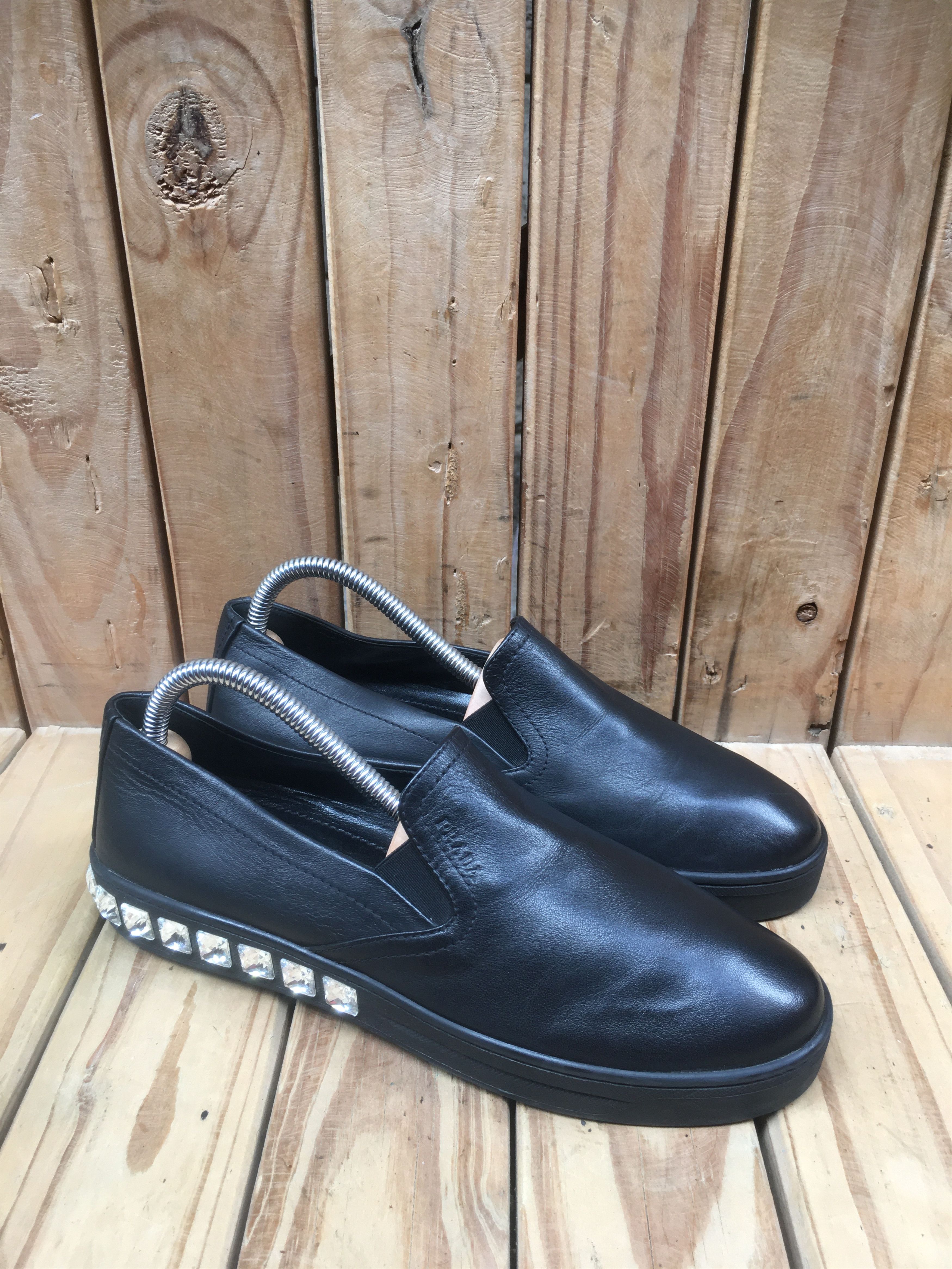 Prada PRADA Black women's Leather Casual Sneakers Uk 4 EUR 37 US 7 Size US 7 / IT 37 - 7 Thumbnail