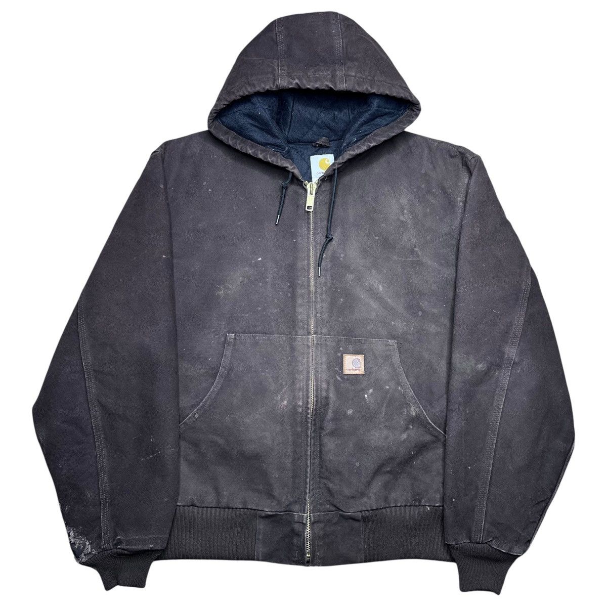 Carhartt Vtg 2000s Carhartt J130 DKB Hooded Dark Brown Canvas Jacket Size US L / EU 52-54 / 3 - 1 Thumbnail