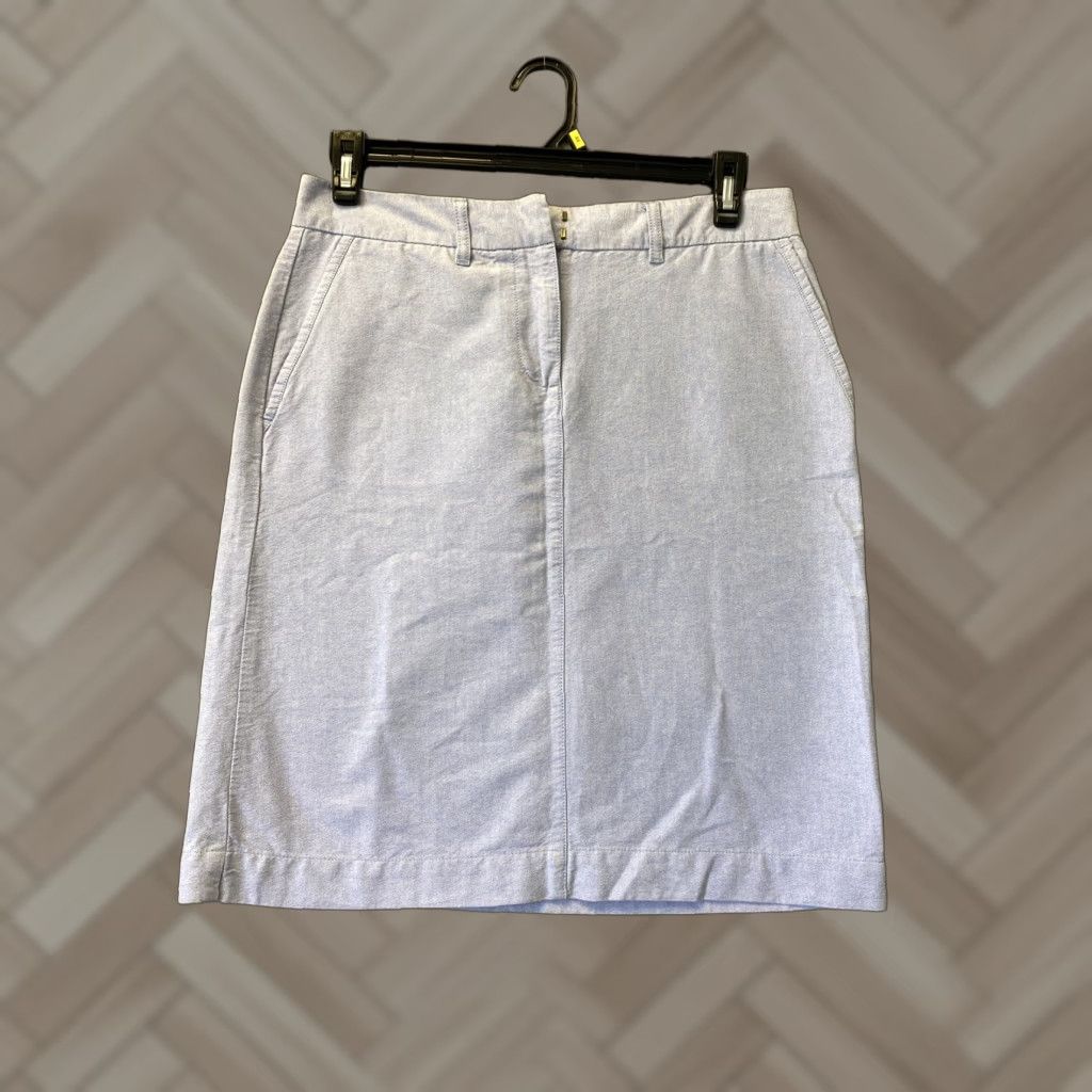 Vintage VINTAGE LL Bean Pencil Skirt Women 8 Knee Length Light Blue Regular Stretch Slit Pockets Zipper Casual Travel Womens Size 30" / US 8 / IT 44 - 1 Thumbnail