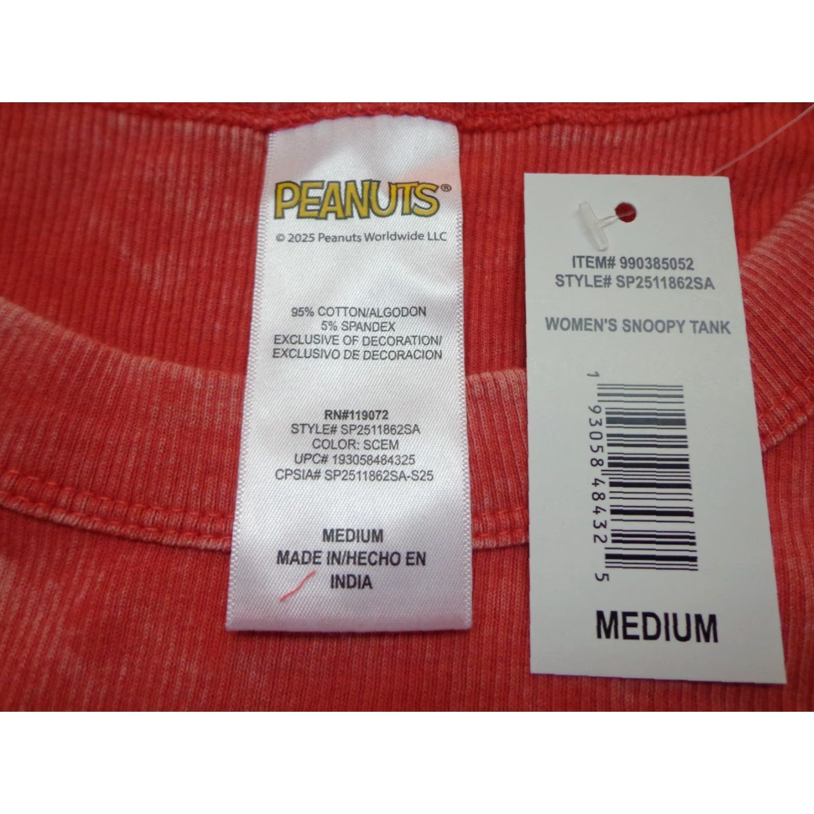 Peanuts Peanuts Women's Tank Top Graphic Snoopy Living the Dream Juniors M Red Cartoon Motorcycle Medium NEW Size M / US 6-8 / IT 42-44 - 3 Thumbnail