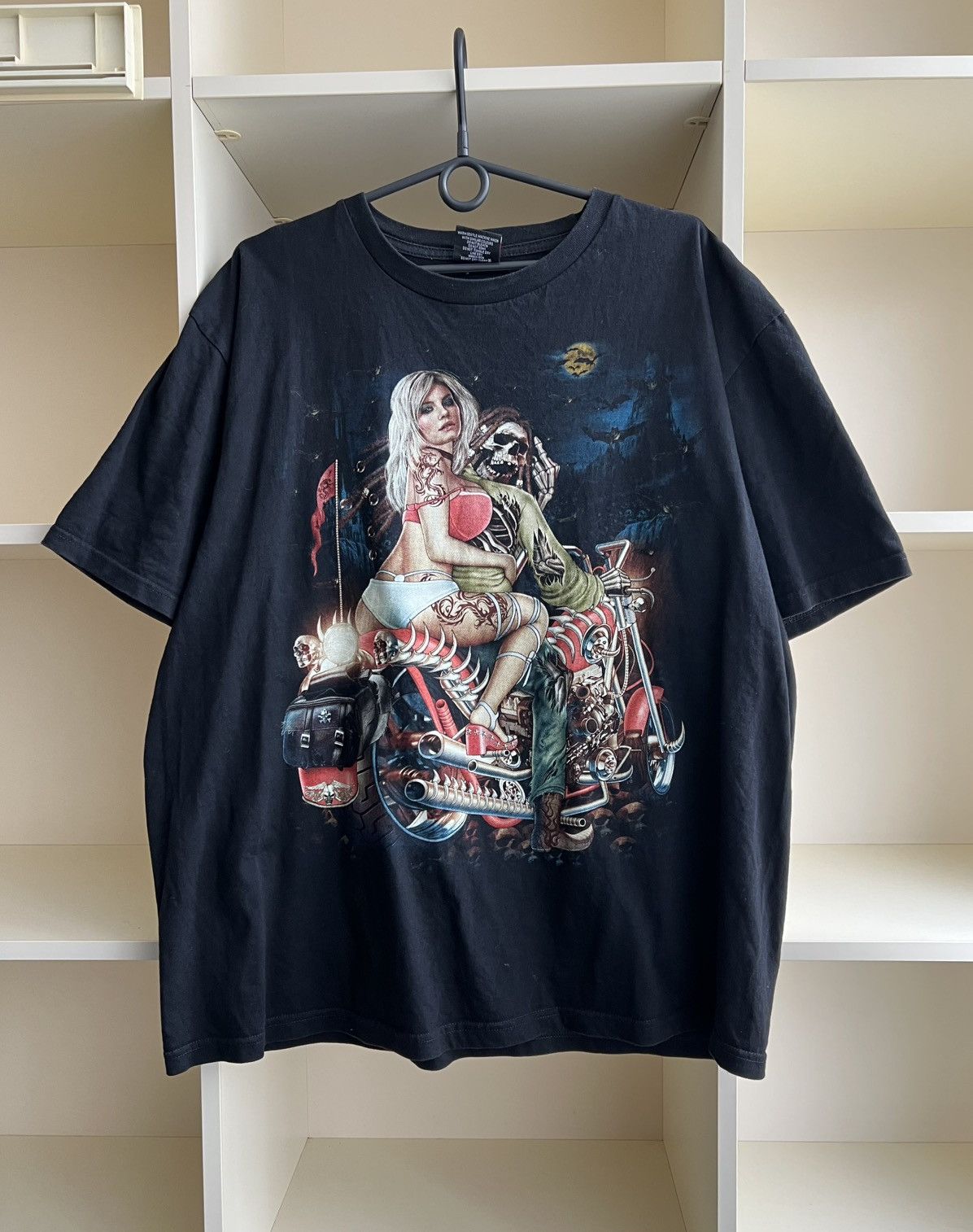 Band Tees Y2K Skeleton Biker Graphic T-Shirt Size US XXL / EU 58 / 5 - 2 Thumbnail