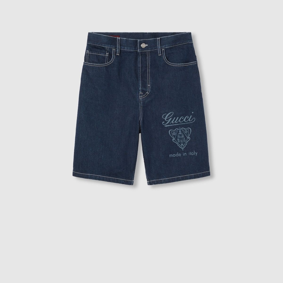Gucci o1loc1c0226 811656 Lasered Denim Shorts in Blue Size US 32 / EU 48 - 1 Thumbnail