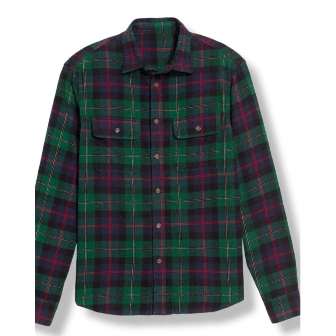 Old Navy Men's Flannel Shirt Green Blue Plaid Old Navy Size Medium JJ Size US M / EU 48-50 / 2 - 2 Thumbnail