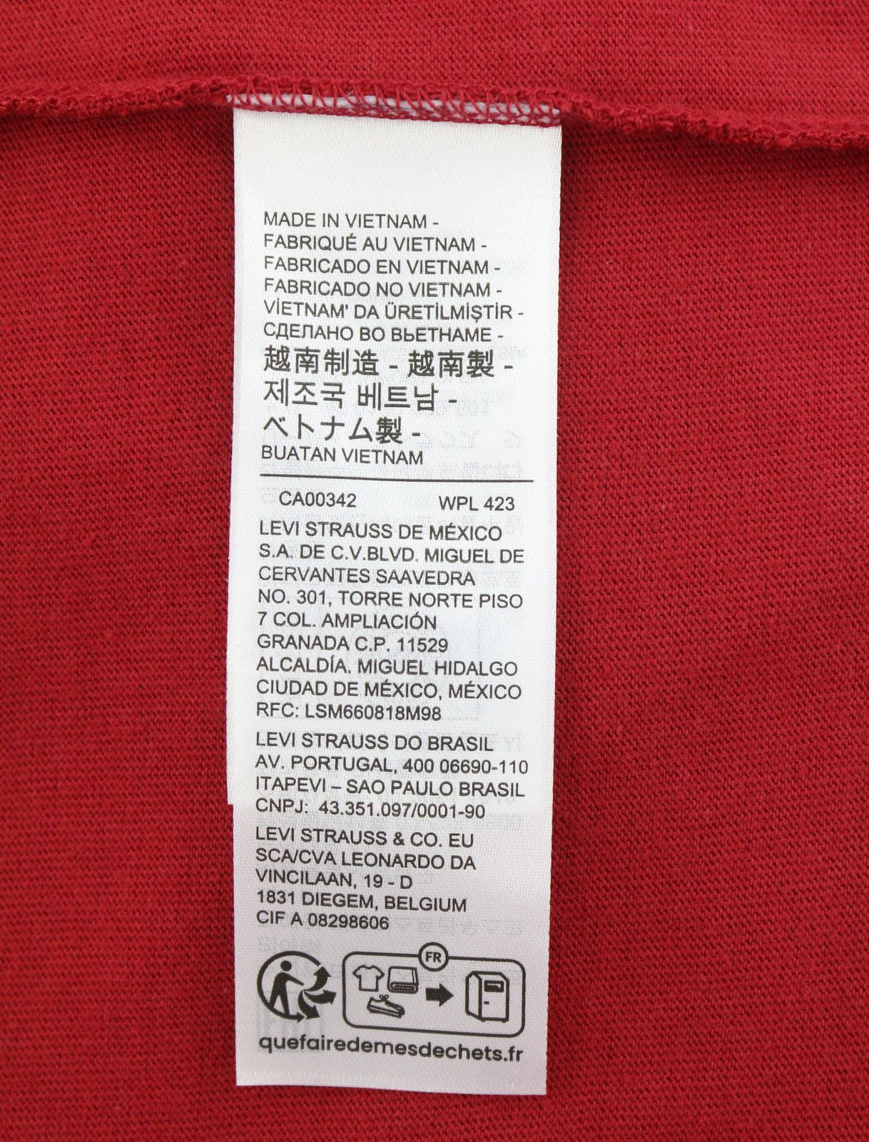 Levi's STANDARD M Red Tricot Cotton Crew Neck T-Shirt 87857 Size US M / EU 48-50 / 2 - 7 Thumbnail