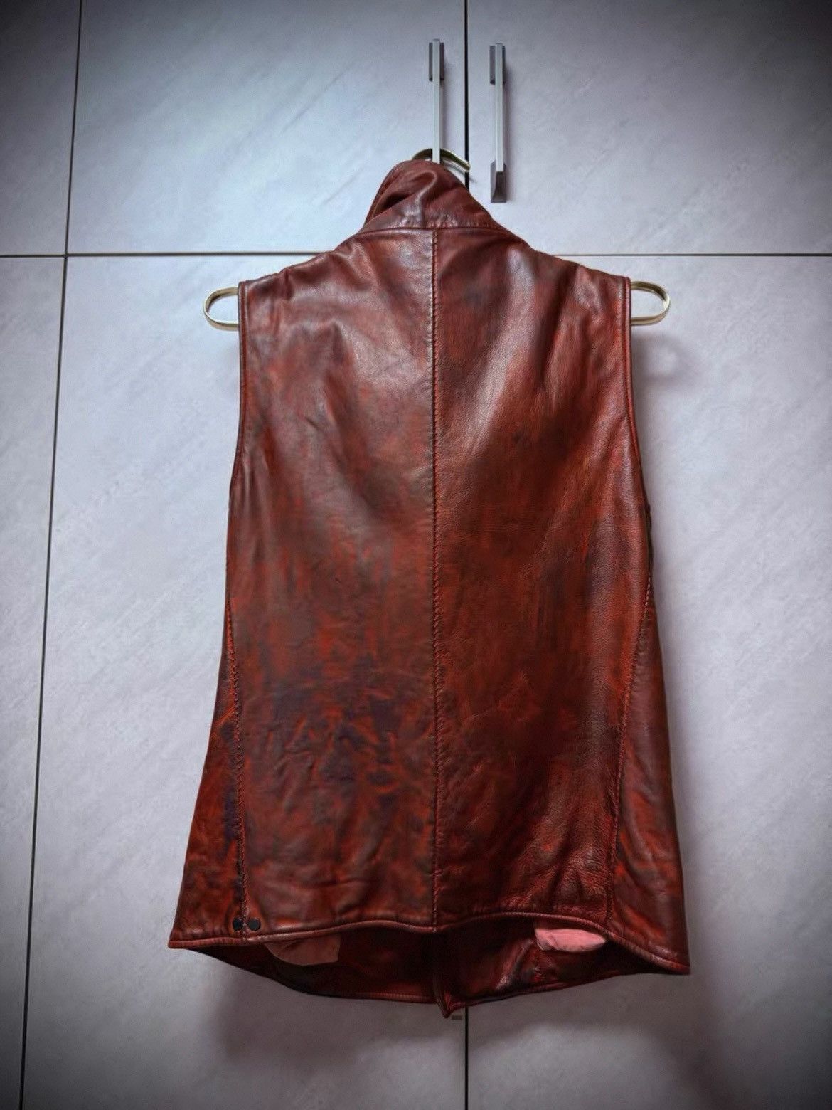 Incarnation Incarnation Red Calfskin Leather Vest YKK Double Zip Size US XS / EU 42 / 0 - 2 Thumbnail