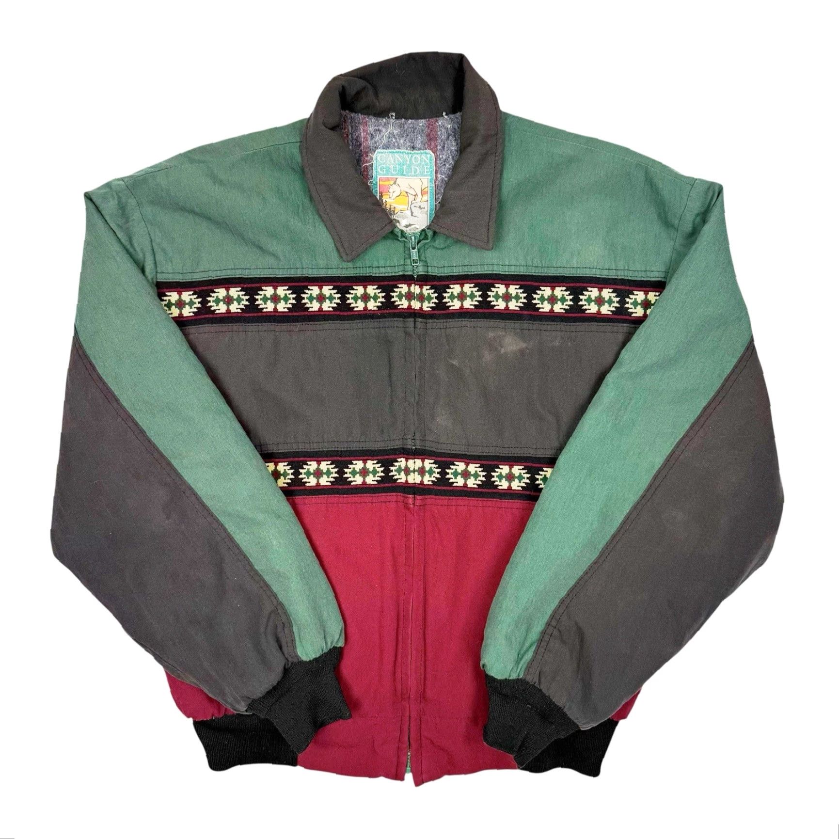 Vintage VINTAGE Canyon Guide Outfitters Aztec Blanket Lined Bomber Jacket Mens XL USA Size US XL / EU 56 / 4 - 2 Thumbnail