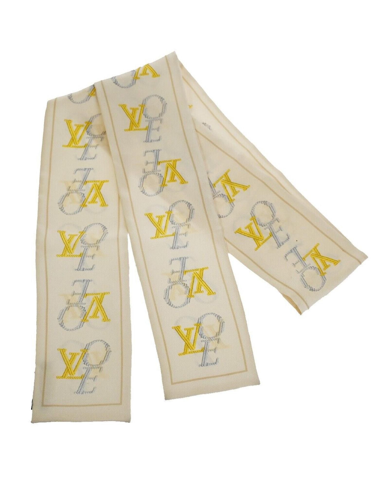 image of Chanel Luxurious Beige Silk Scarf With Timeless Elegance, Women's