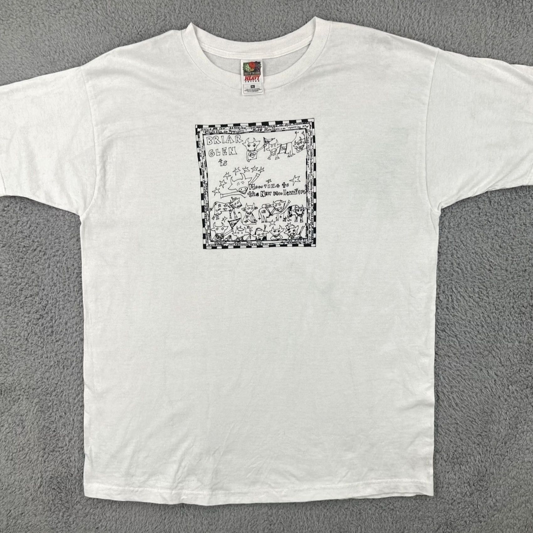 Vintage Fruit Of The Loom Shirt Mens 1XL White Briar Glen Elementary Y2K Moo T 90s, Men's — image 3 of 6