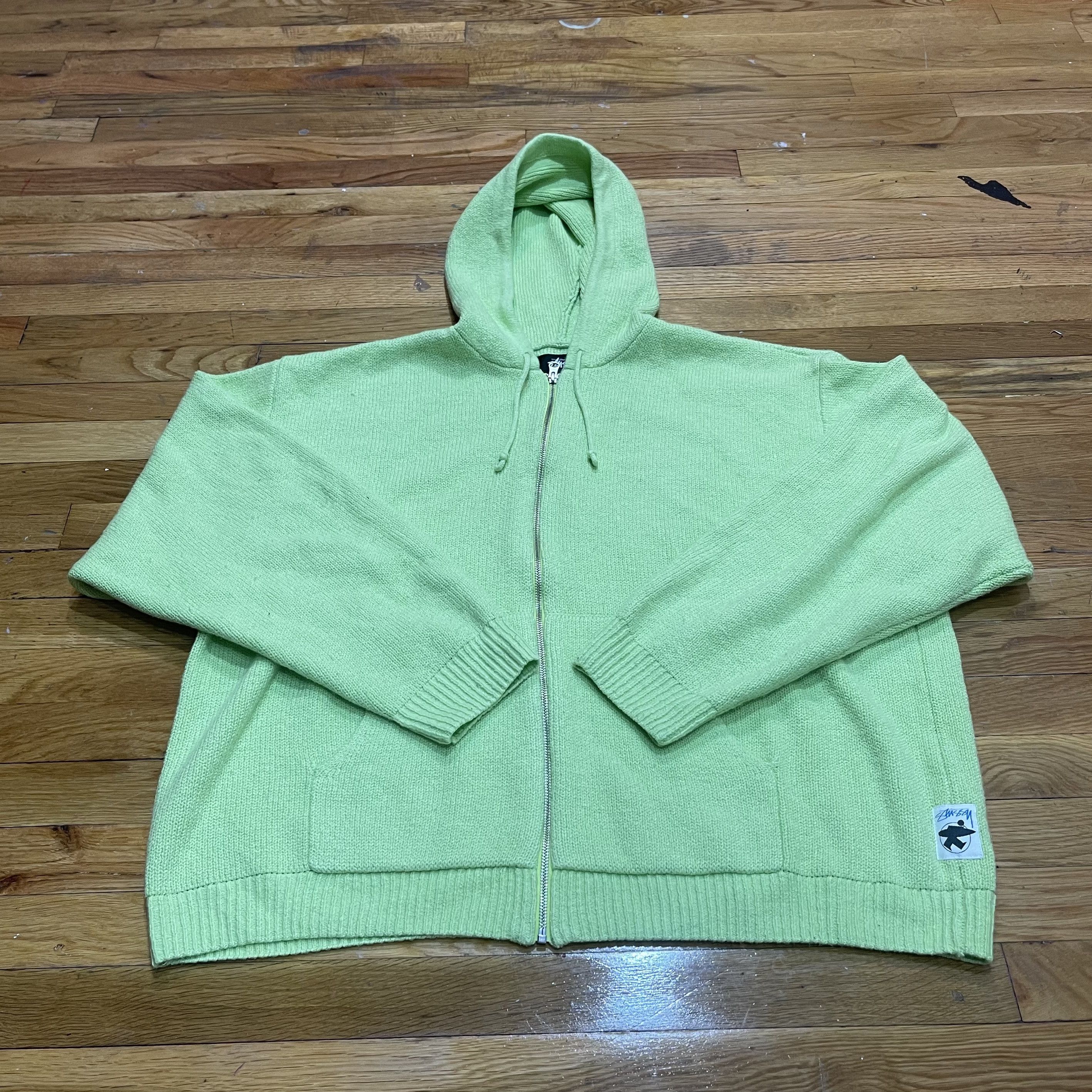 Streetwear × Stussy Stussy Flipped Zip Hoodie 'Green' | Grailed