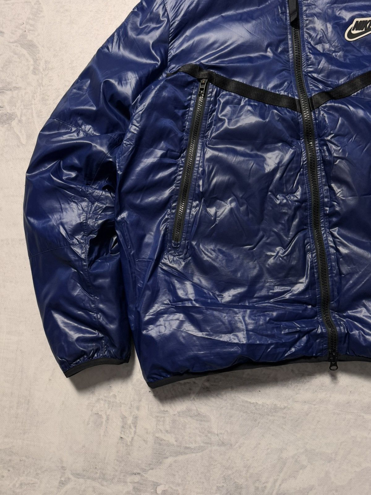 Nike × Vintage 00s Nike Phill Down Hooded Winter Down Jacket Drill Size US L / EU 52-54 / 3 - 3 Thumbnail