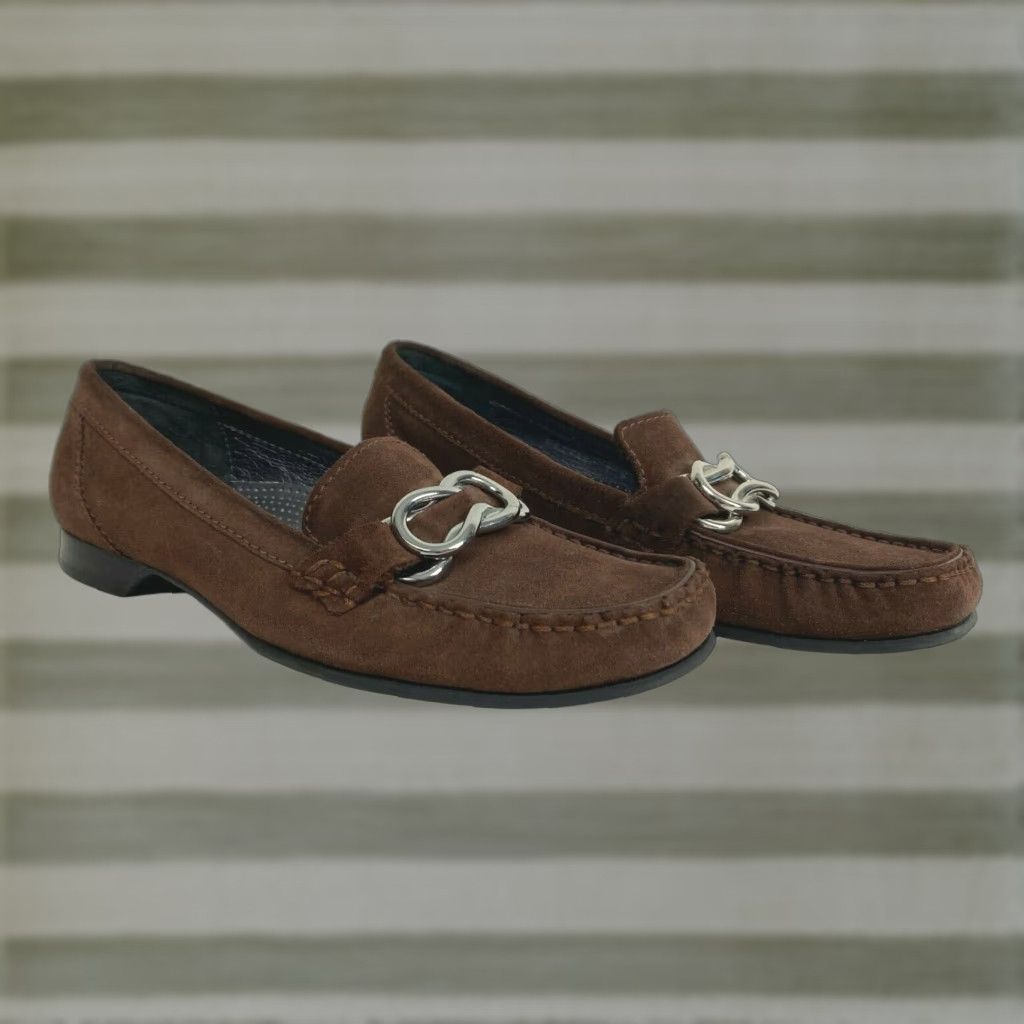 Cole Haan Cole Haan Women's Suede Loafers Brown Slip On Flat Comfort Size 7B Casual City Preppy(Shoes) Size US 7 / IT 37 - 1 Thumbnail