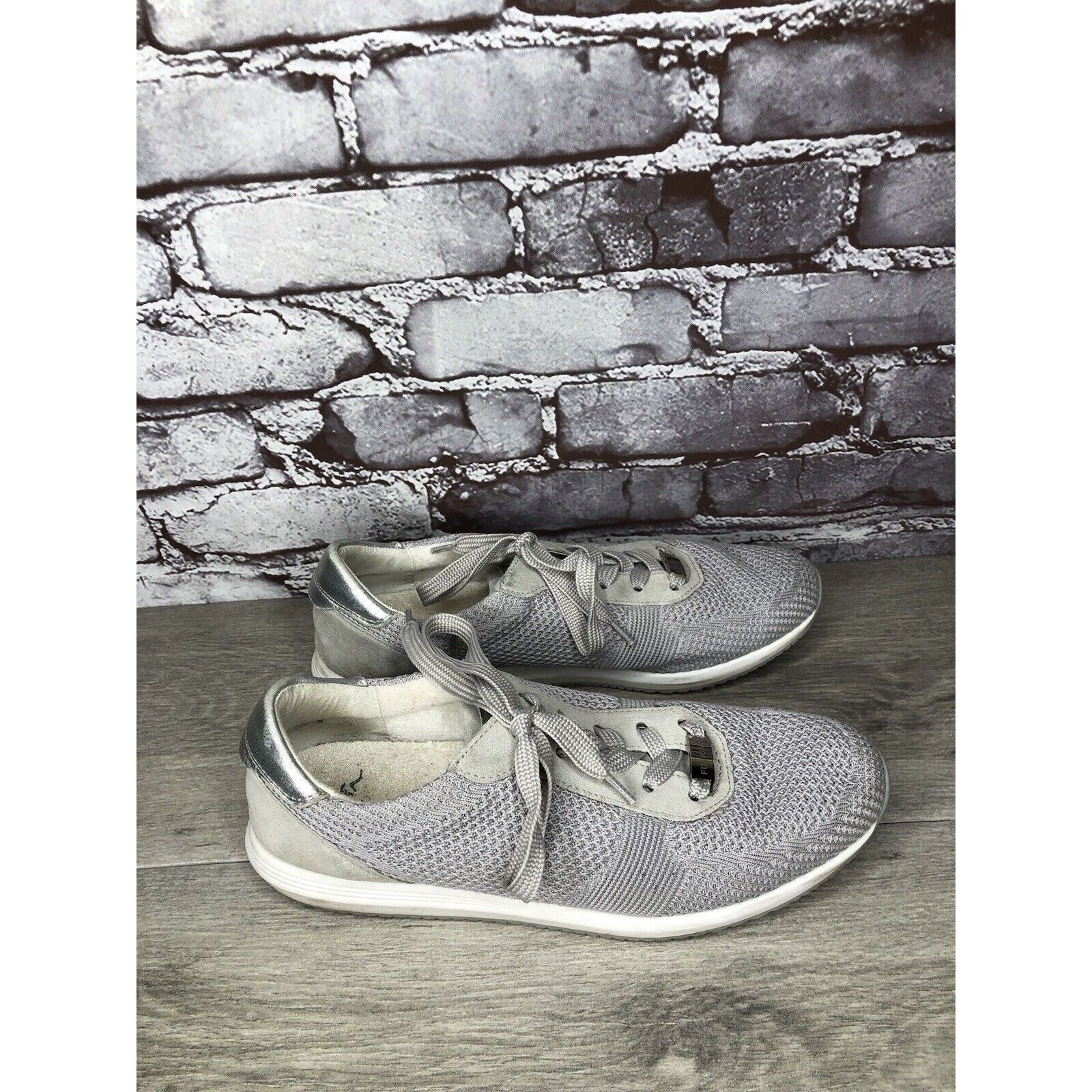 Other Ara Light Gray Knit Fabric Lace Up Casual Sneakers Women Sz Size US 9.5 / IT 39.5 - 9 Thumbnail