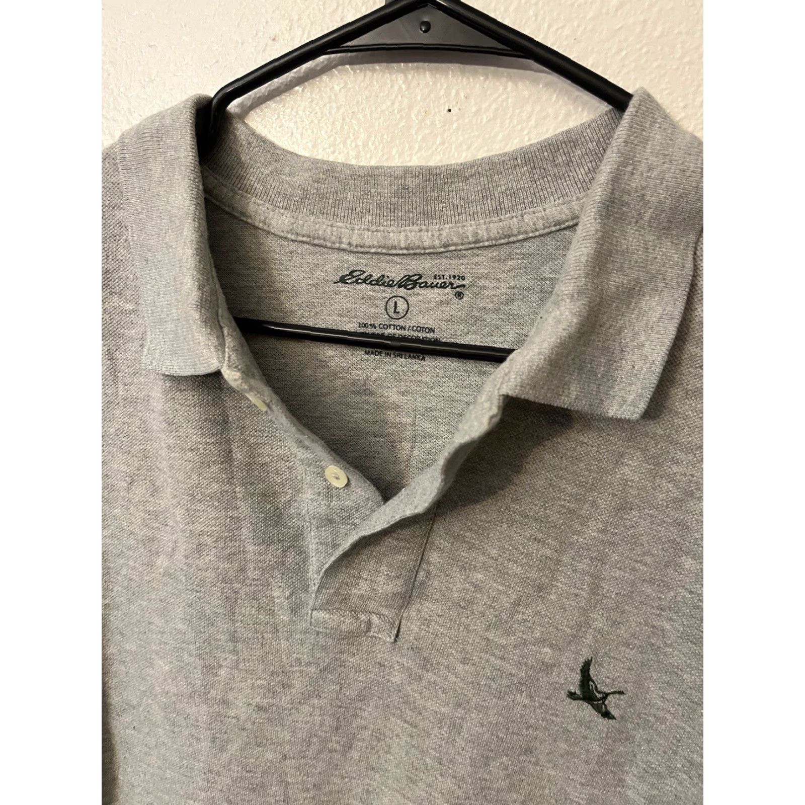 Eddie Bauer VINTAGE Eddie Bauer Polo Mens Solid Gray L 100% Cotton Knit Short Sleeve Collared Logo 90s Mens Regular Fit Shirt Size US L / EU 52-54 / 3 - 3 Thumbnail