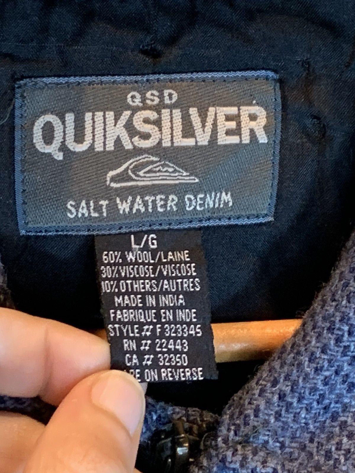 Quiksilver *RARE* Vintage 1990 Quiksilver QSD Plaid Wool Blend Zip Coat Size US L / EU 52-54 / 3 - 7 Thumbnail