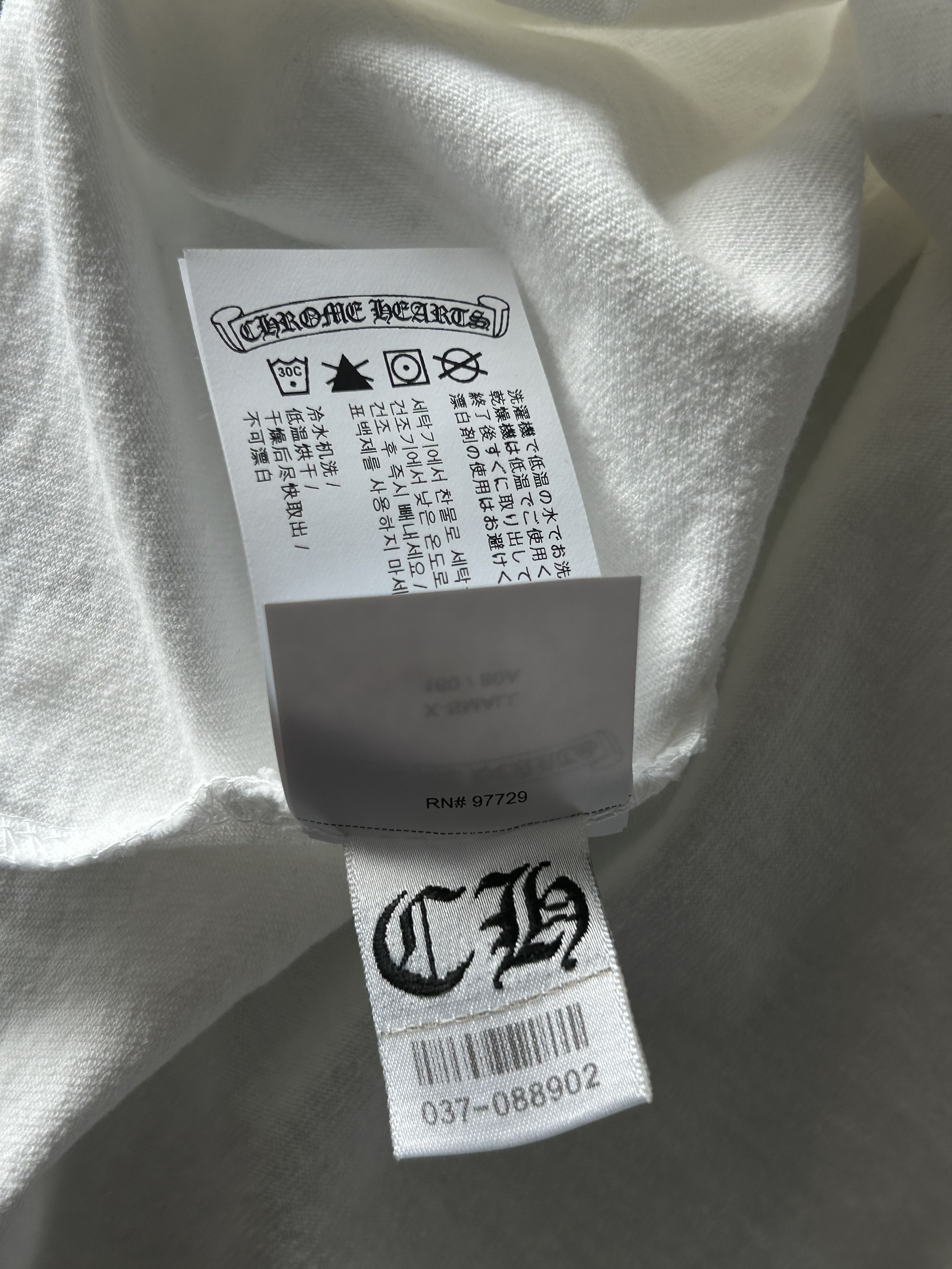 Chrome Hearts White & Black Embroidered Eyechart Logo Cropped T-Shirt Size US XS / EU 42 / 0 - 7 Thumbnail