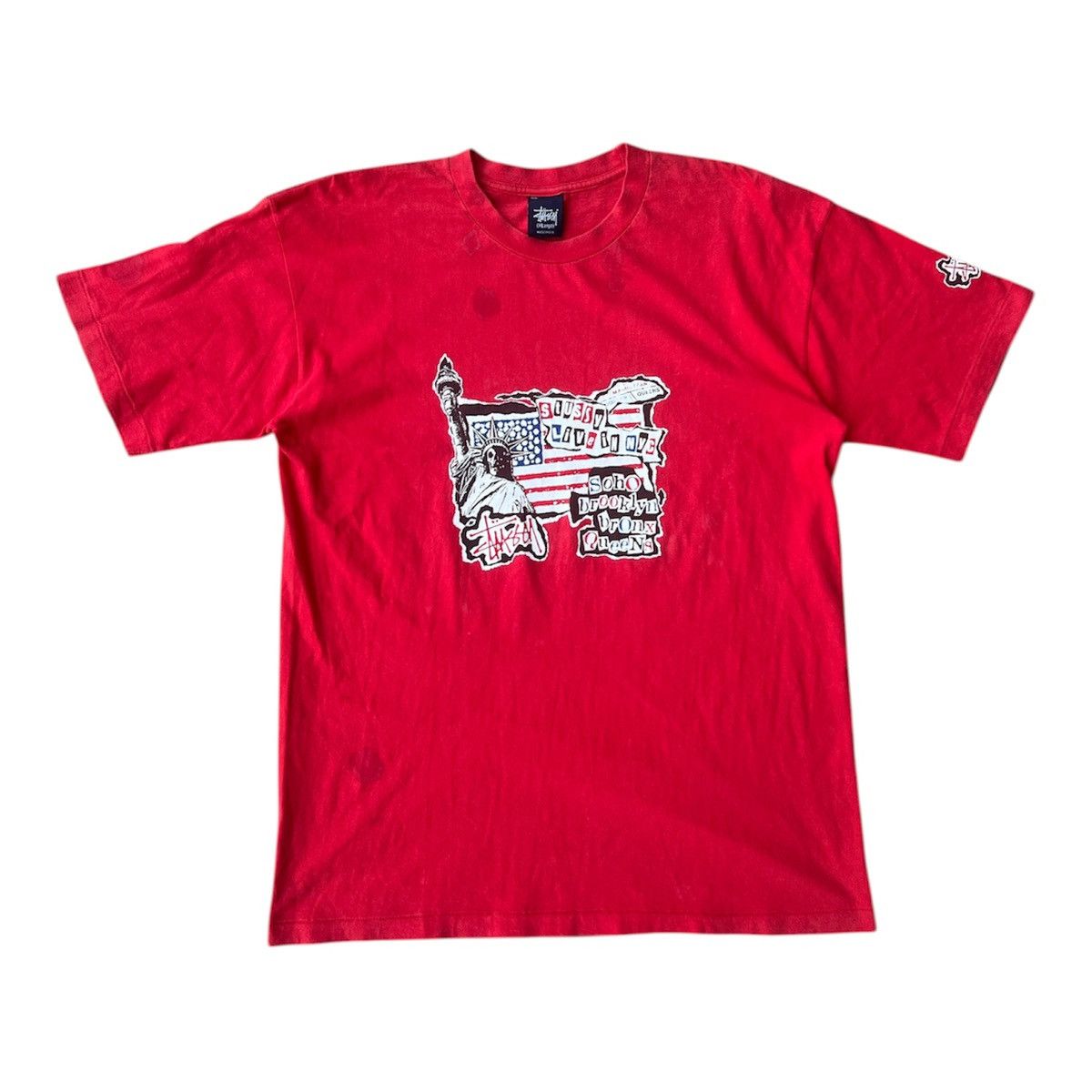 Stussy vintage 90's stussy NYC State of Liberty tshirt Size US XL / EU 56 / 4 - 1 Thumbnail