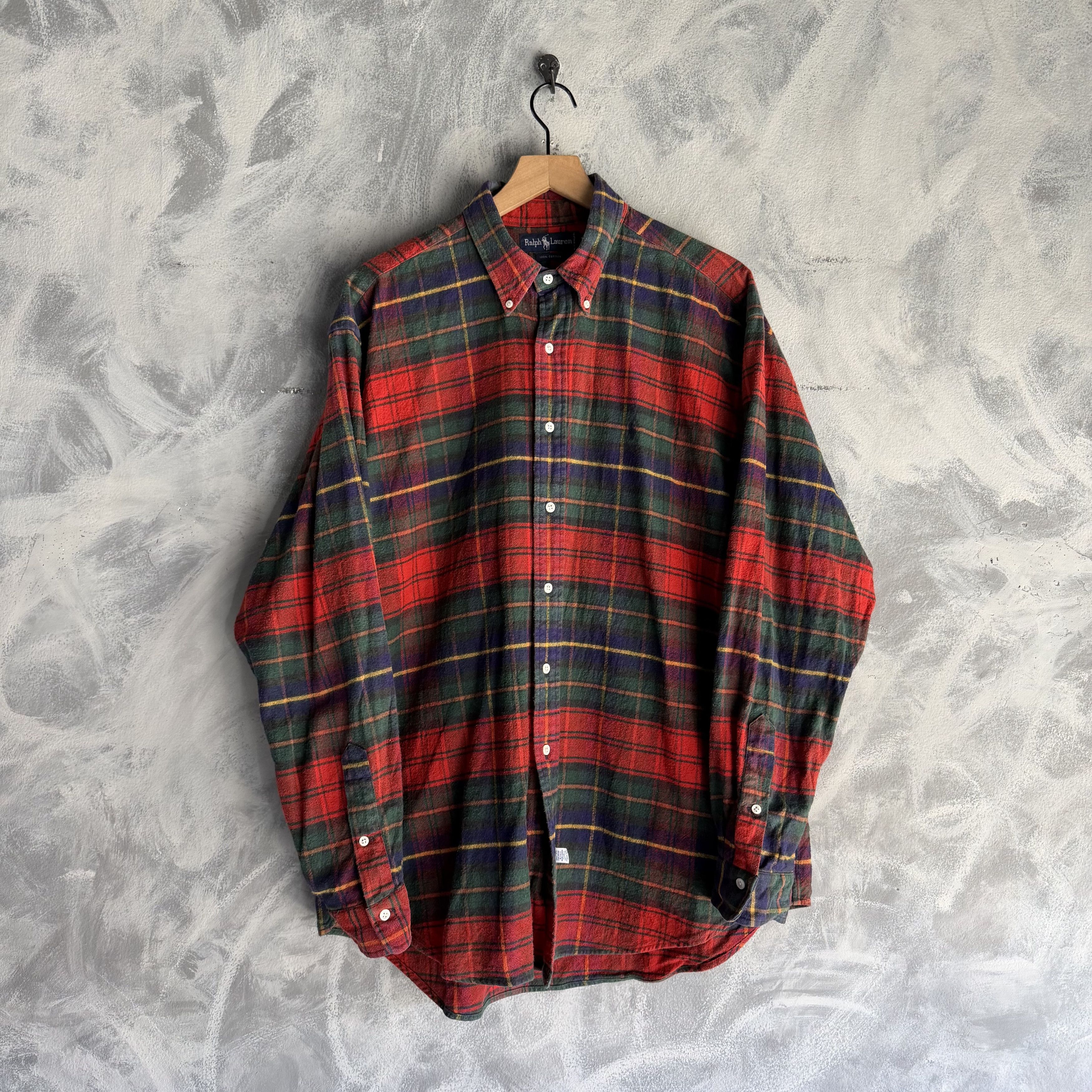 Polo Ralph Lauren Vtg Polo Ralph Lauren Button Down Shirt Tartan Plaid Flannel Size US XL / EU 56 / 4 - 1 Thumbnail