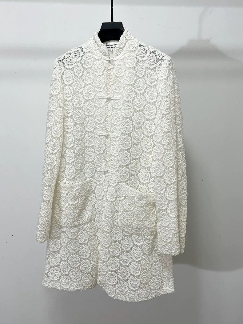 Other Comme Des Garcons Rose Lace Jacket Size XS / US 0-2 / IT 36-38 - 2 Thumbnail