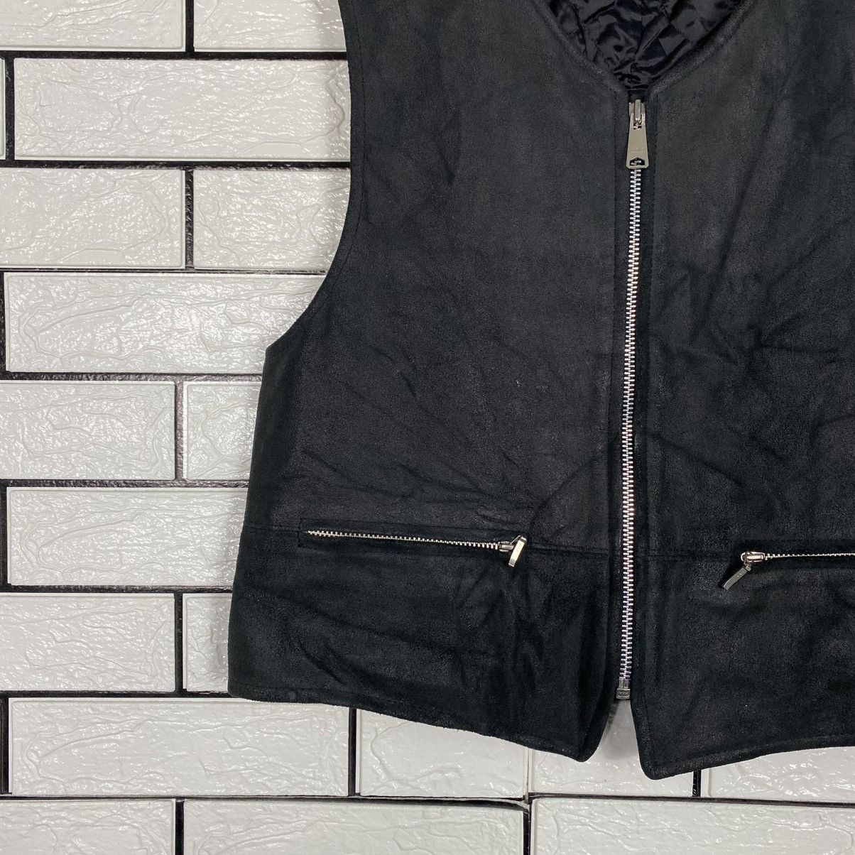 Japanese Brand 🔥VINTAGE VEST LEATHER BIKER MONSIUER NICOLE ISSEY MIYAKE Size US M / EU 48-50 / 2 - 4 Thumbnail