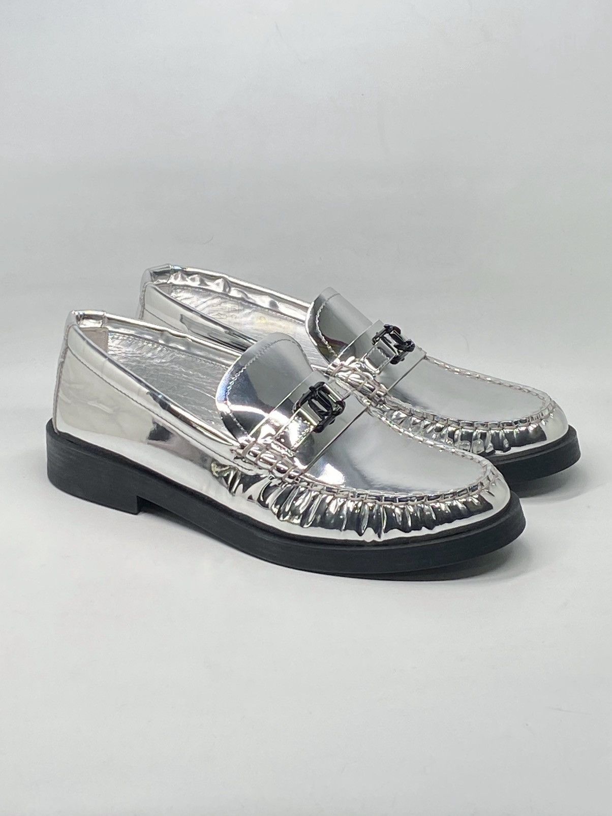 Jimmy Choo Jimmy Choo Addie JC Logo Metallic Loafer size 38 Size US 8 / IT 38 - 3 Thumbnail