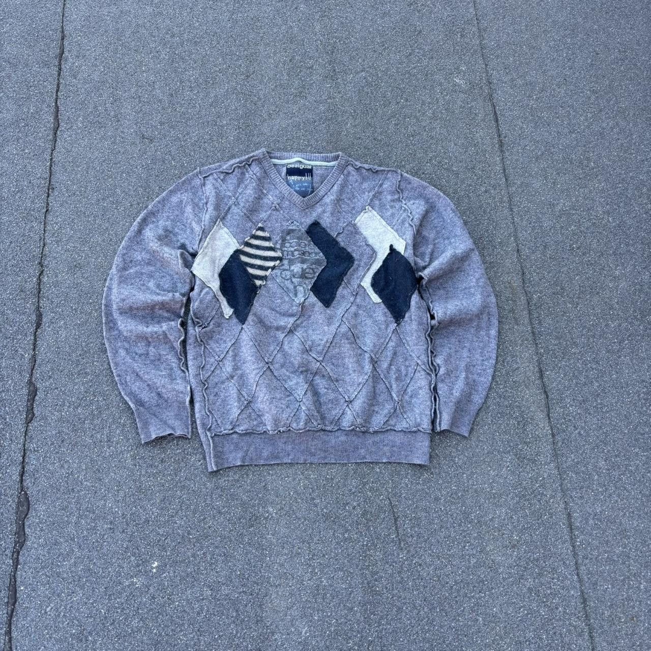 Japanese Brand × Junya Watanabe × Vintage Vintage y2k 90s avant garde Japanese style patchwork sweater Size US L / EU 52-54 / 3 - 1 Thumbnail
