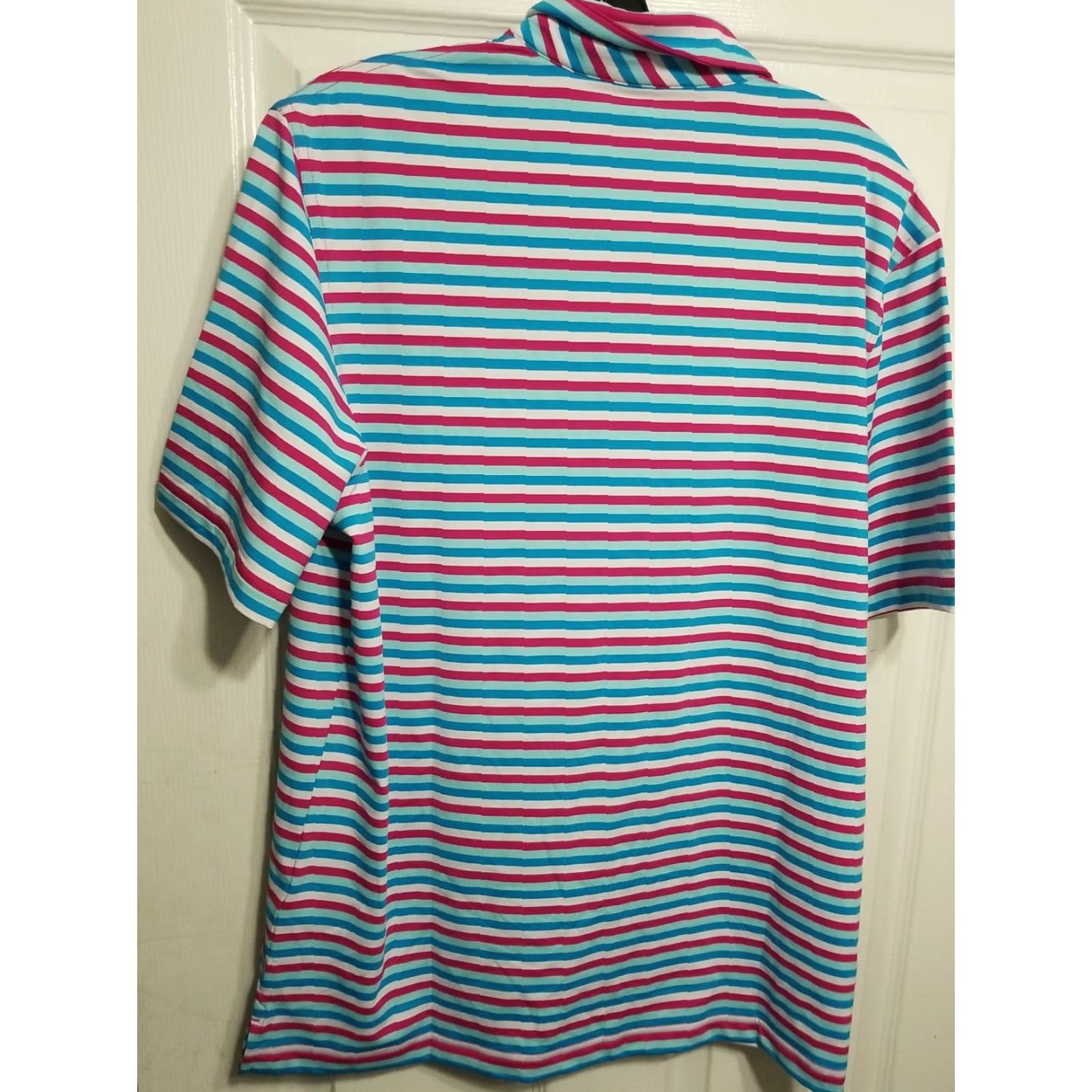 Vineyard Vines Vineyard Vines Performance Polo Men Medium Golf Shirt Dry Fit Striped Blue Multicolor neckline Collared Regular Size M Size US M / EU 48-50 / 2 - 4 Thumbnail