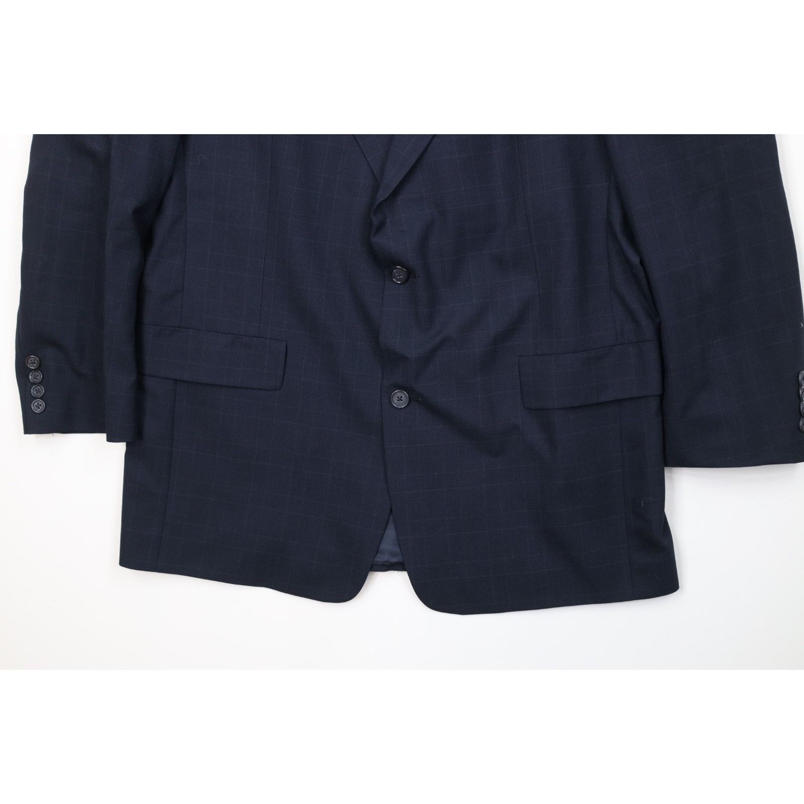 Vintage Vintage 90s Streetwear 2 Piece Wool Suit Wedding Blue Size 42R - 5 Thumbnail