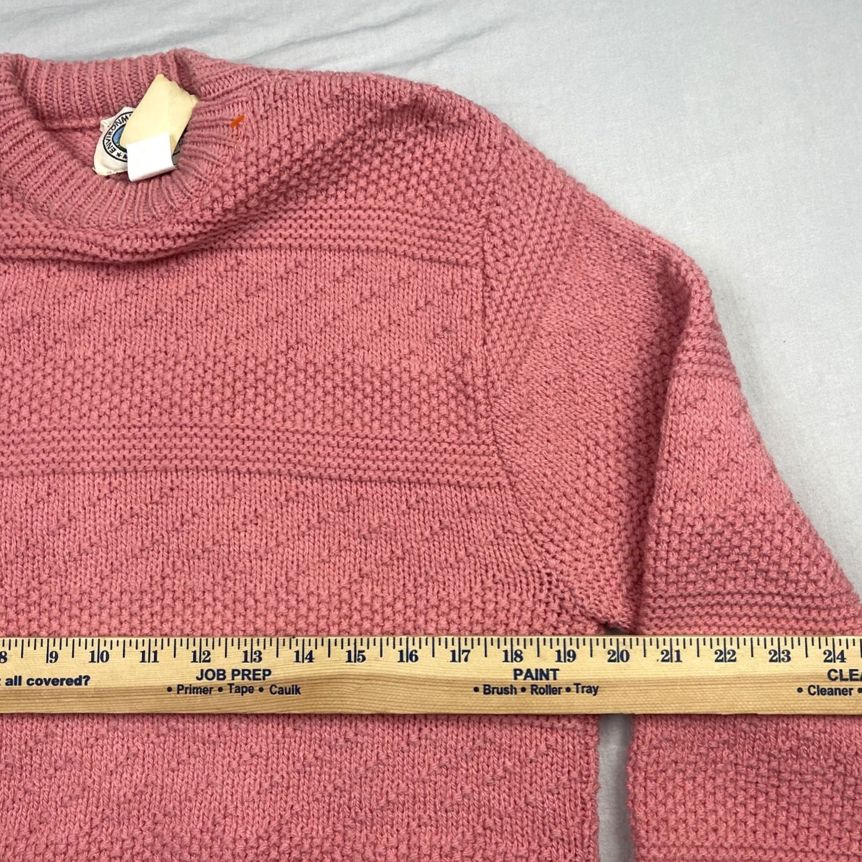 CO VINTAGE Environmental Clothing Co Sweater Mens Large Pink Knit Long Sleeve Made In USA Size US L / EU 52-54 / 3 - 6 Thumbnail
